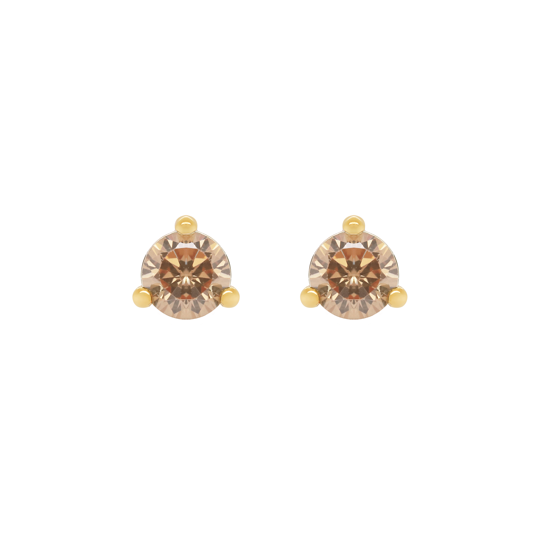 November Topaz Birthstone Earring Studs - Gold