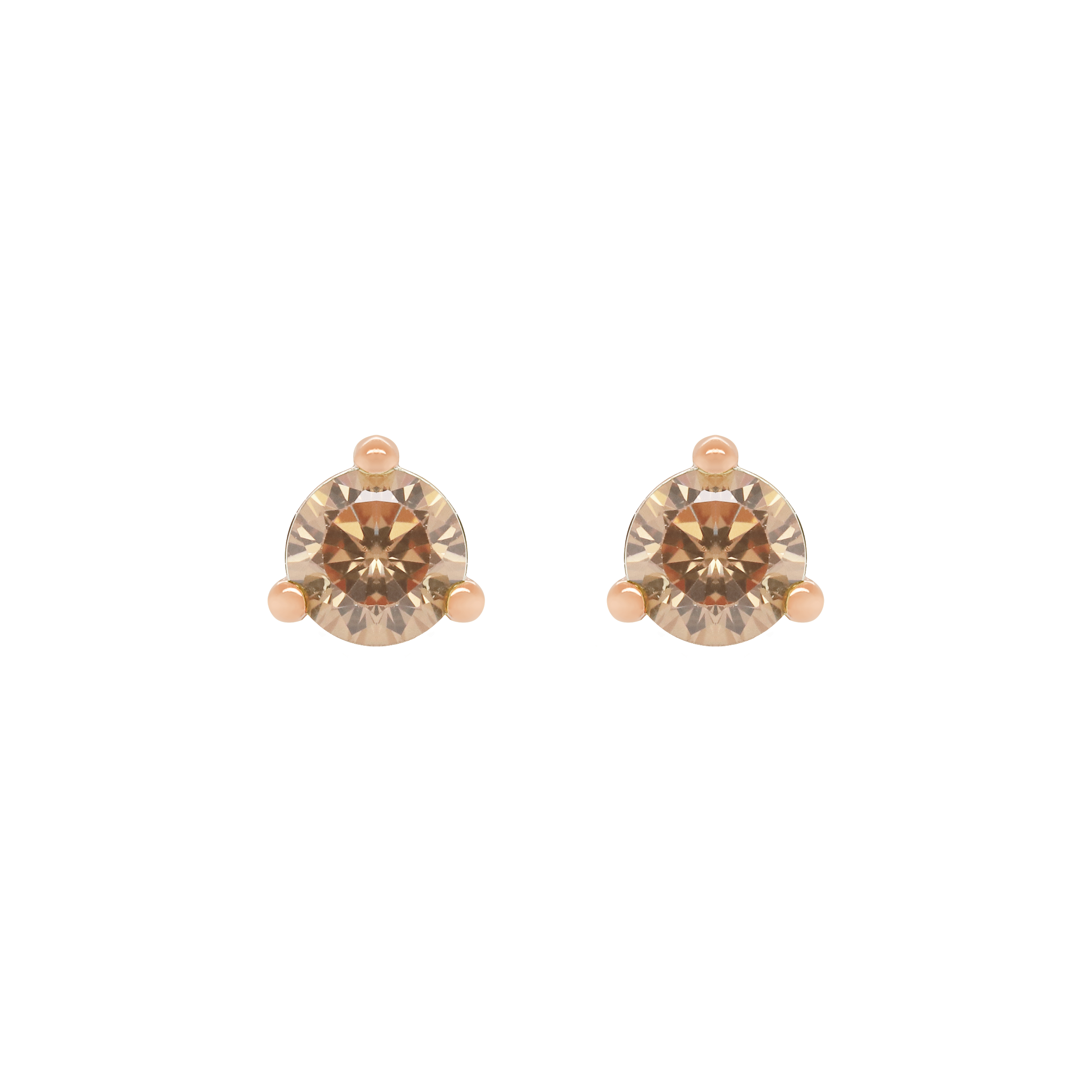 November Topaz Birthstone Earring Studs - Rose Gold