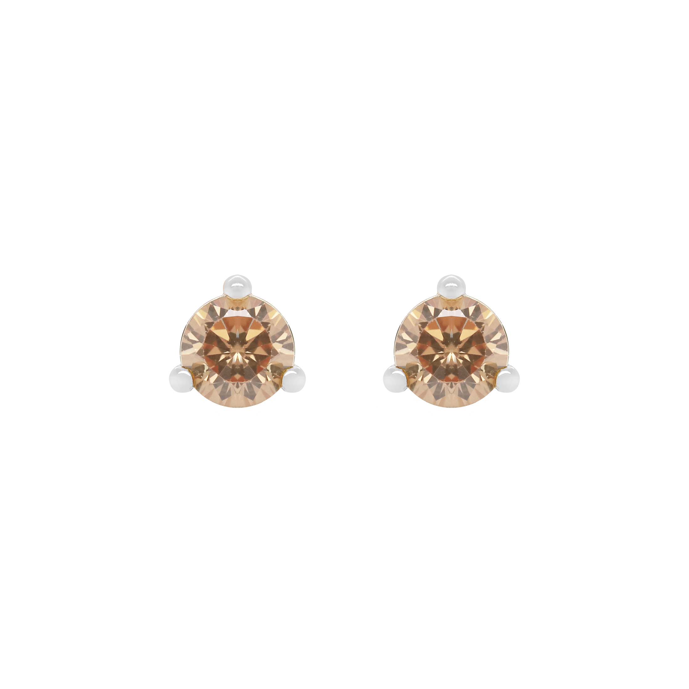 November Topaz Birthstone Earring Studs - Sterling Silver