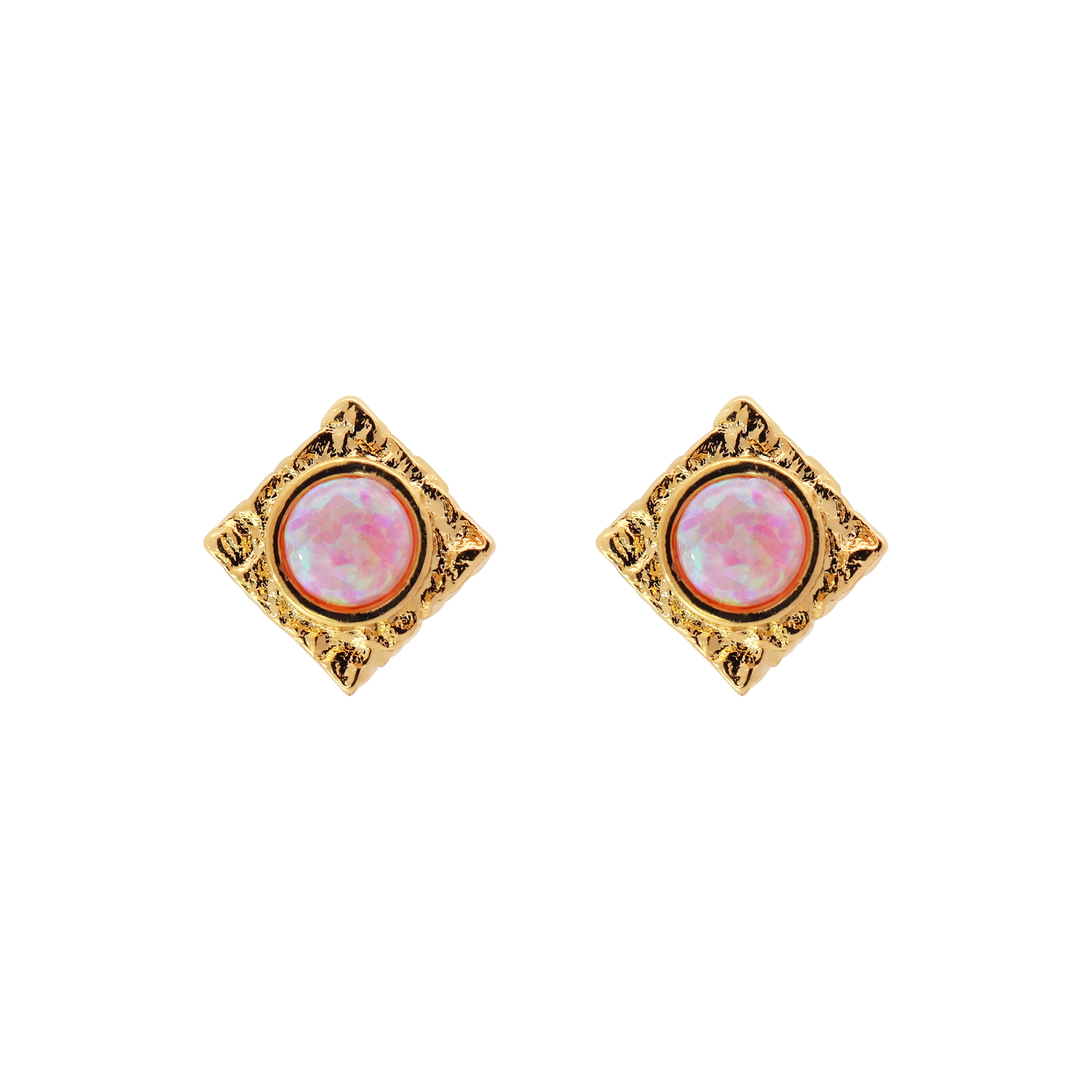 Oasis Opal Earring Studs - Gold
