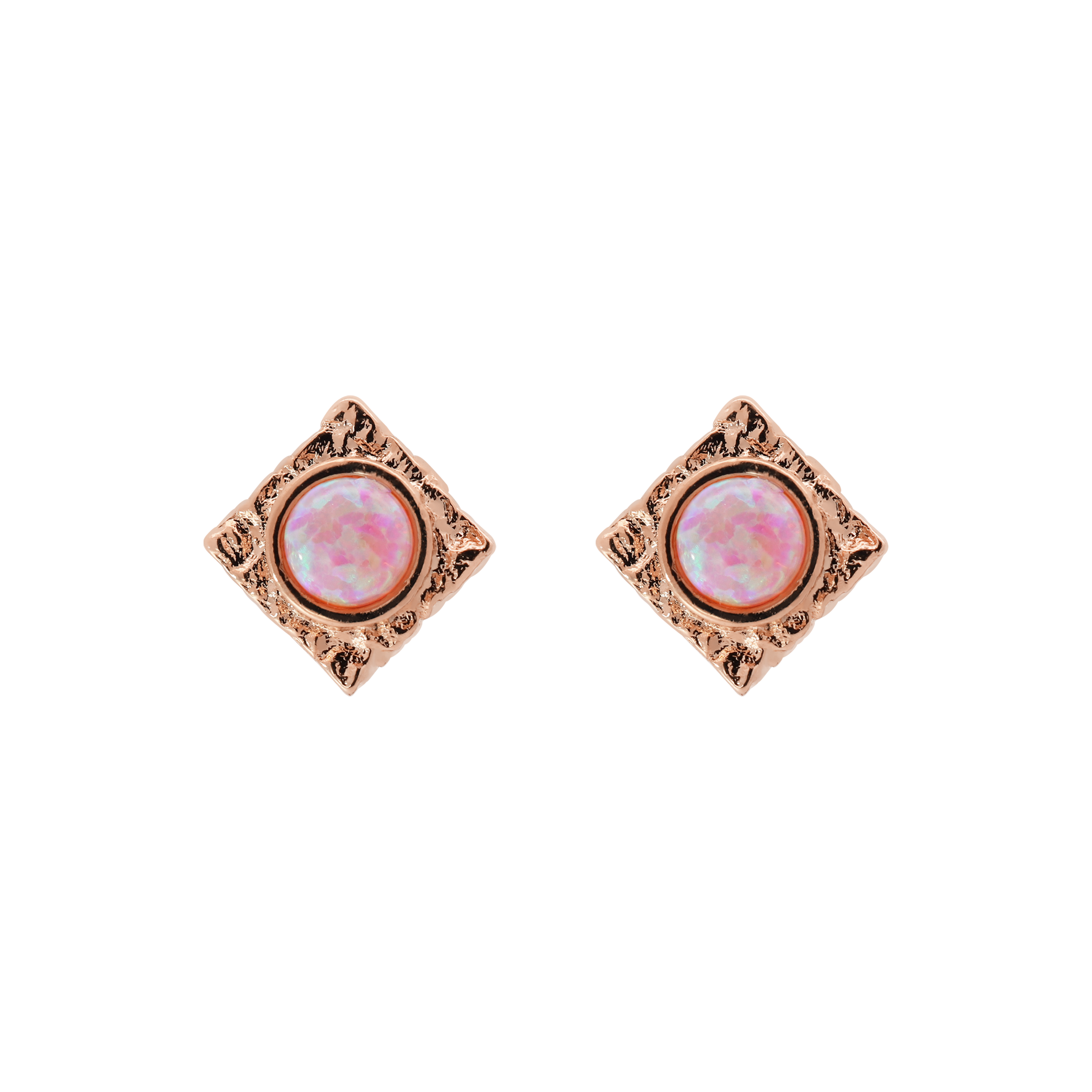 Oasis Opal Earring Studs - Rose Gold