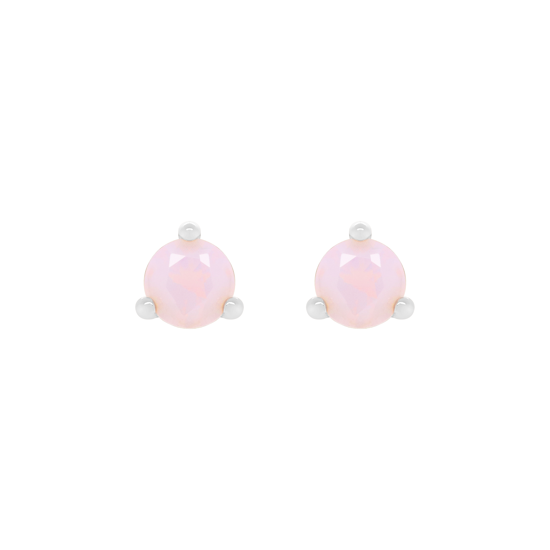October Opal Birthstone Earring Studs - Sterling Silver