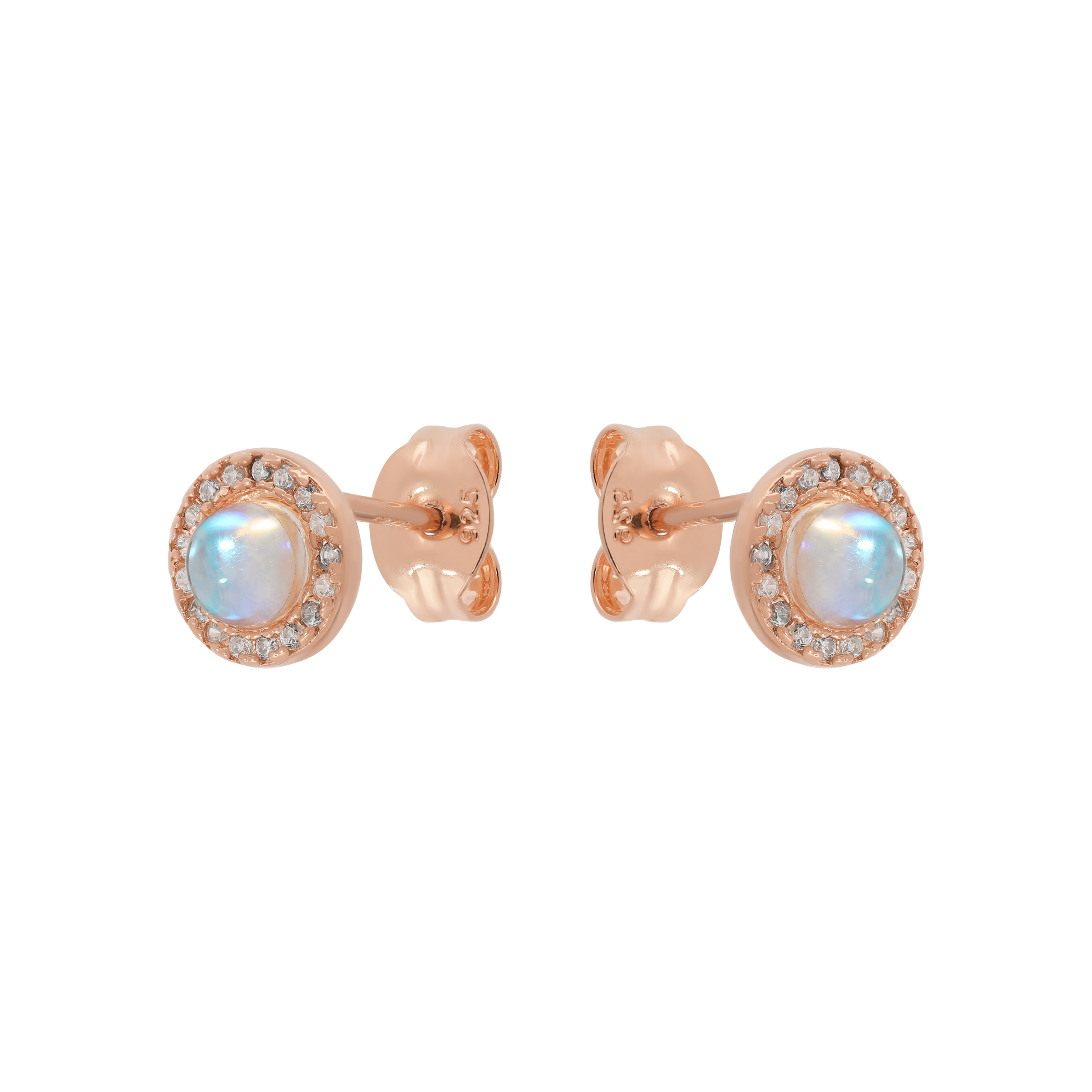 Sanctum Moonstone & Gemstones Earring Studs - Rose Gold