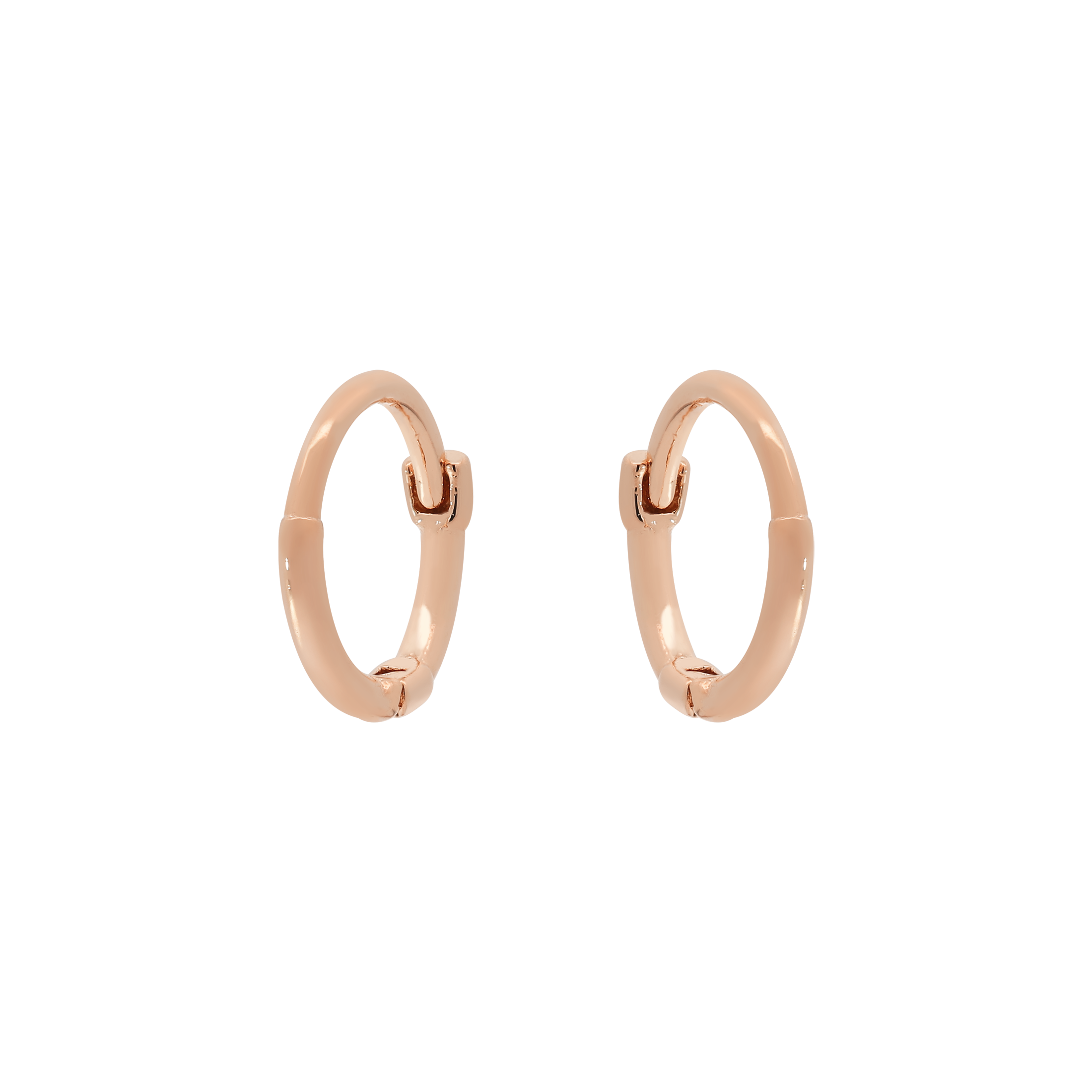 Segment Mini Huggie Hoop Earrings - Rose Gold