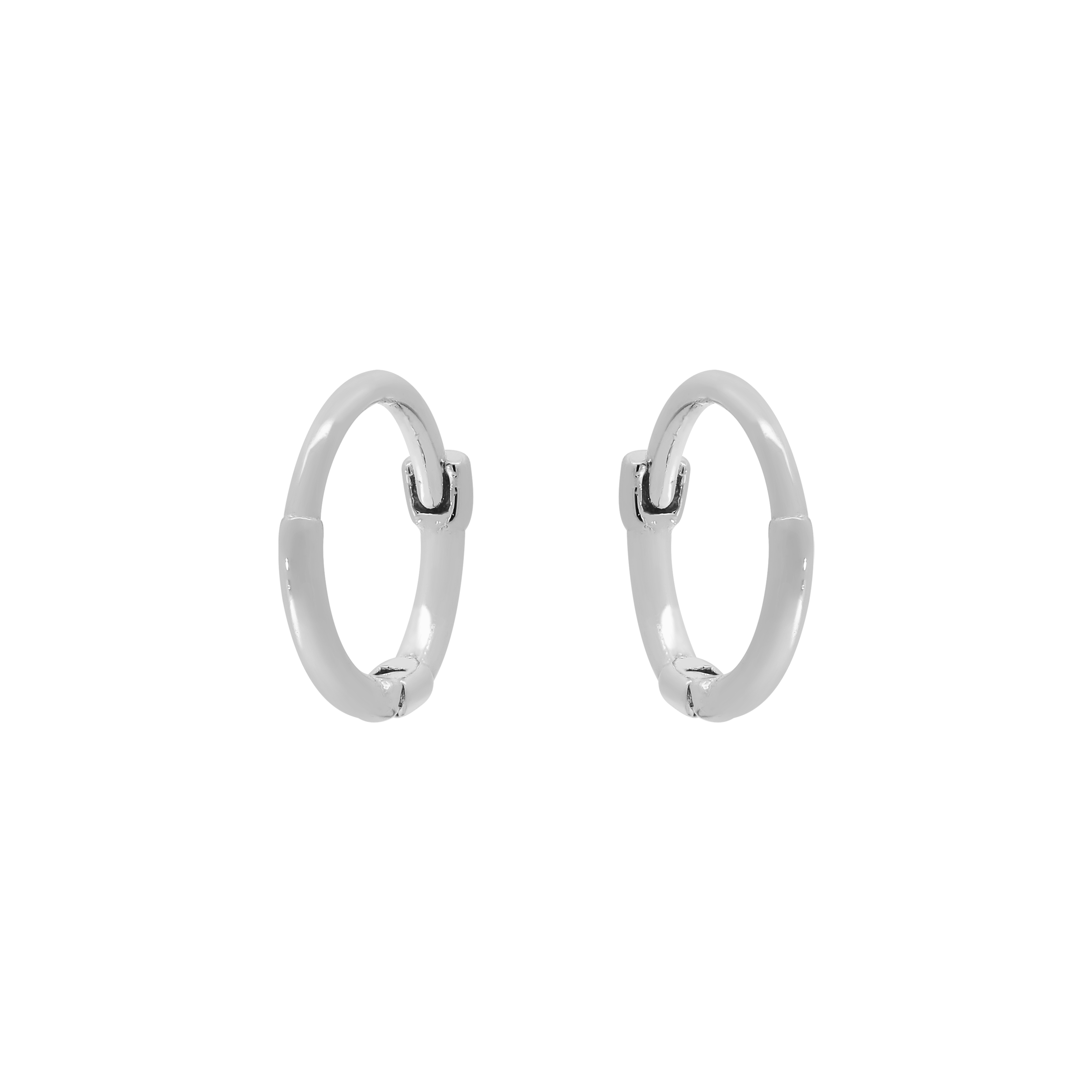Mini Segment Huggie Hoop Earrings - Sterling Silver