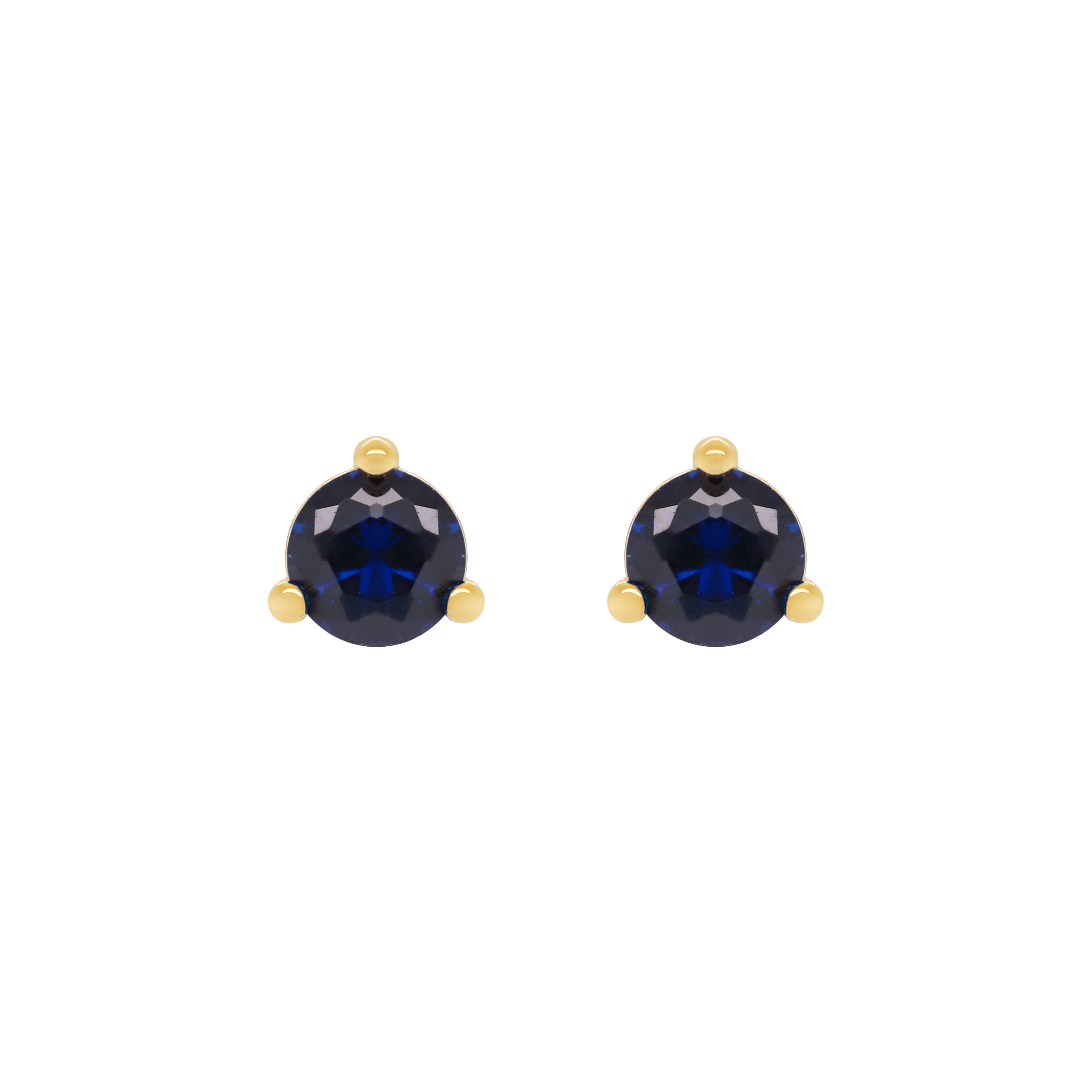 September Sapphire Birthstone Earring Studs - Gold