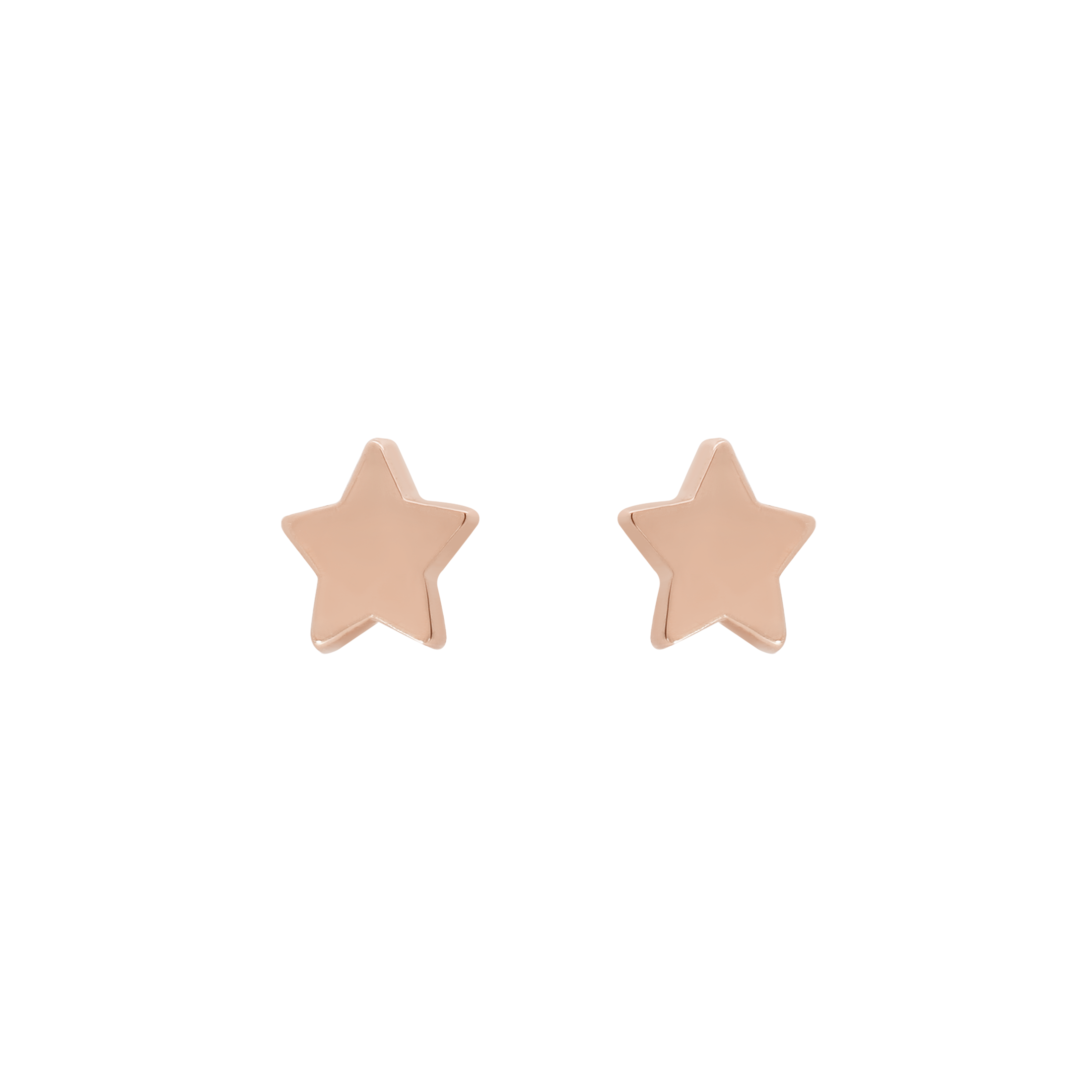 Starlight Star Earring Studs - 14K Solid Rose Gold