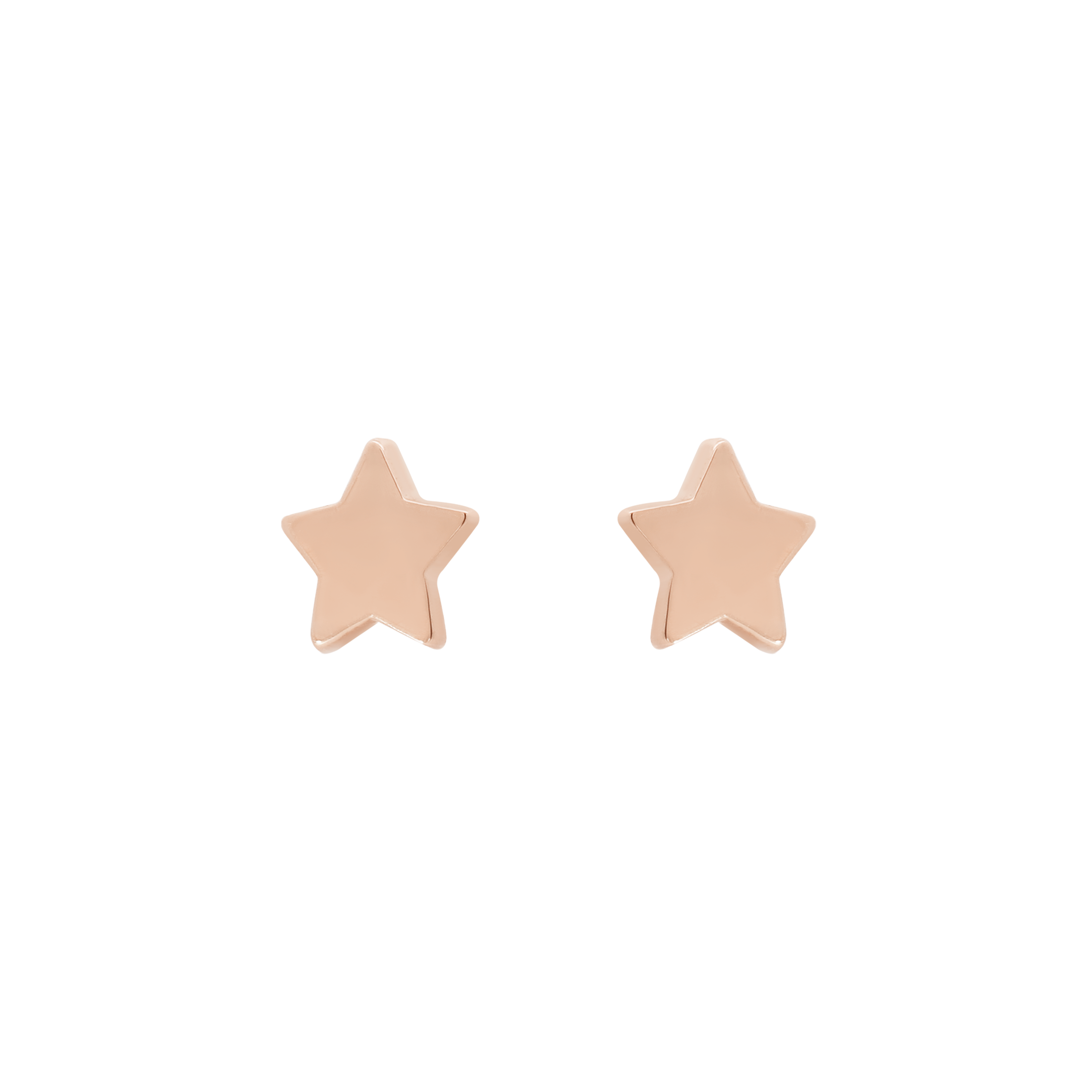 Starlight Star Earring Studs - 14K Solid Rose Gold