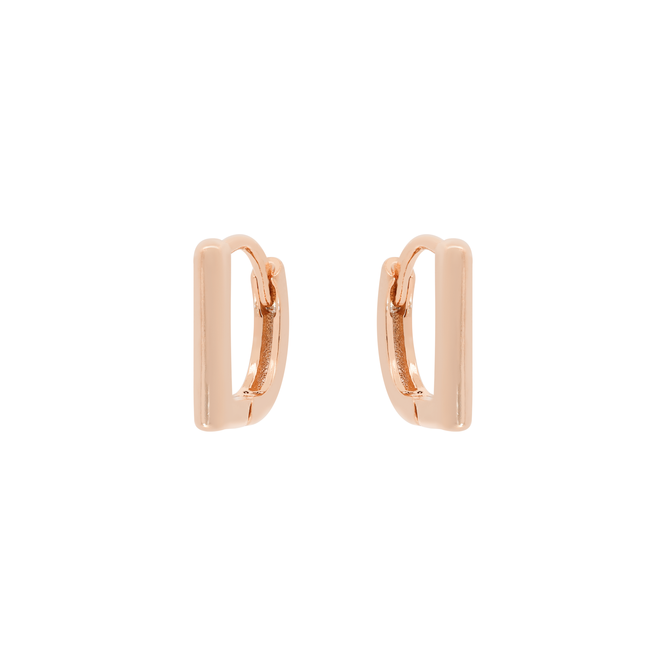 Valis Bar Earring Huggie Hoops - Rose Gold
