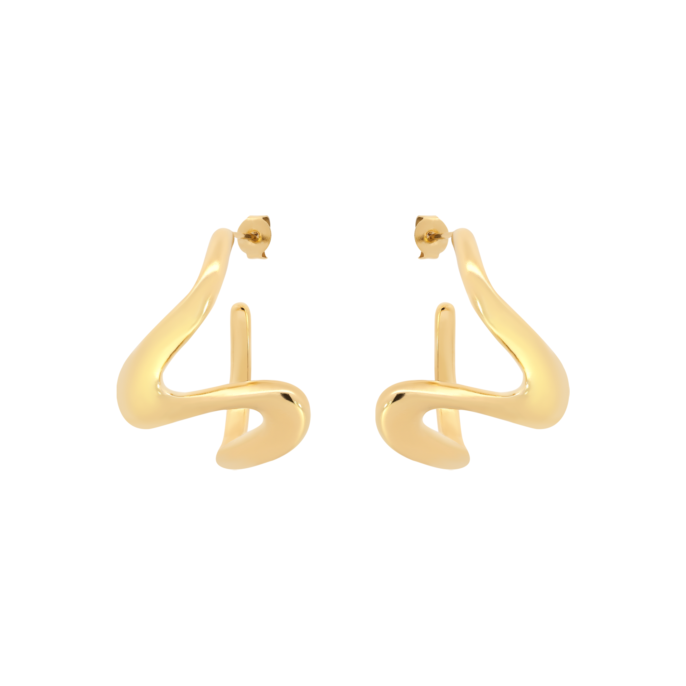 Wavelength Statement Earrings - Gold
