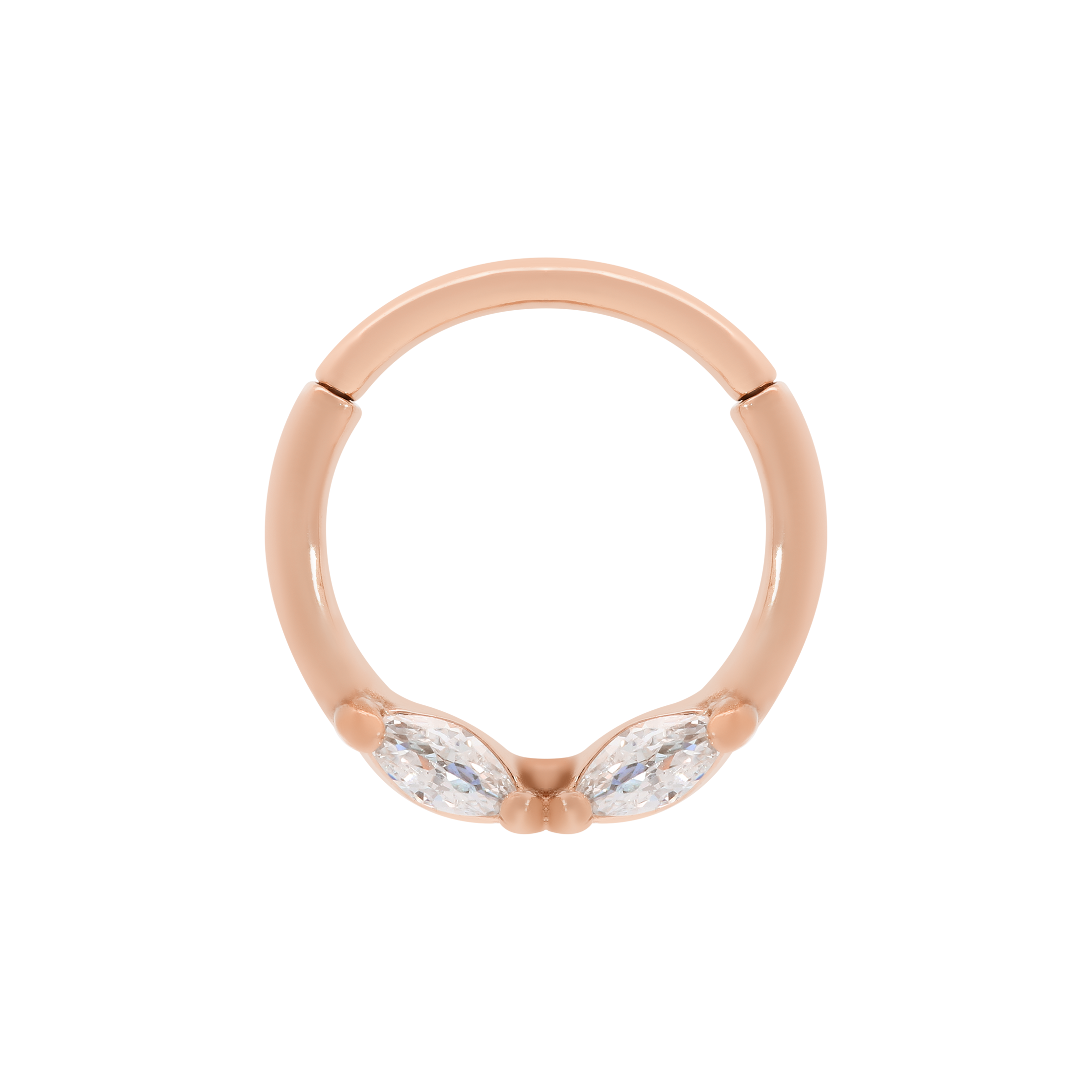 Decadent Gemstone Helix Daith & Cartilage Hoop Piercing - Rose Gold