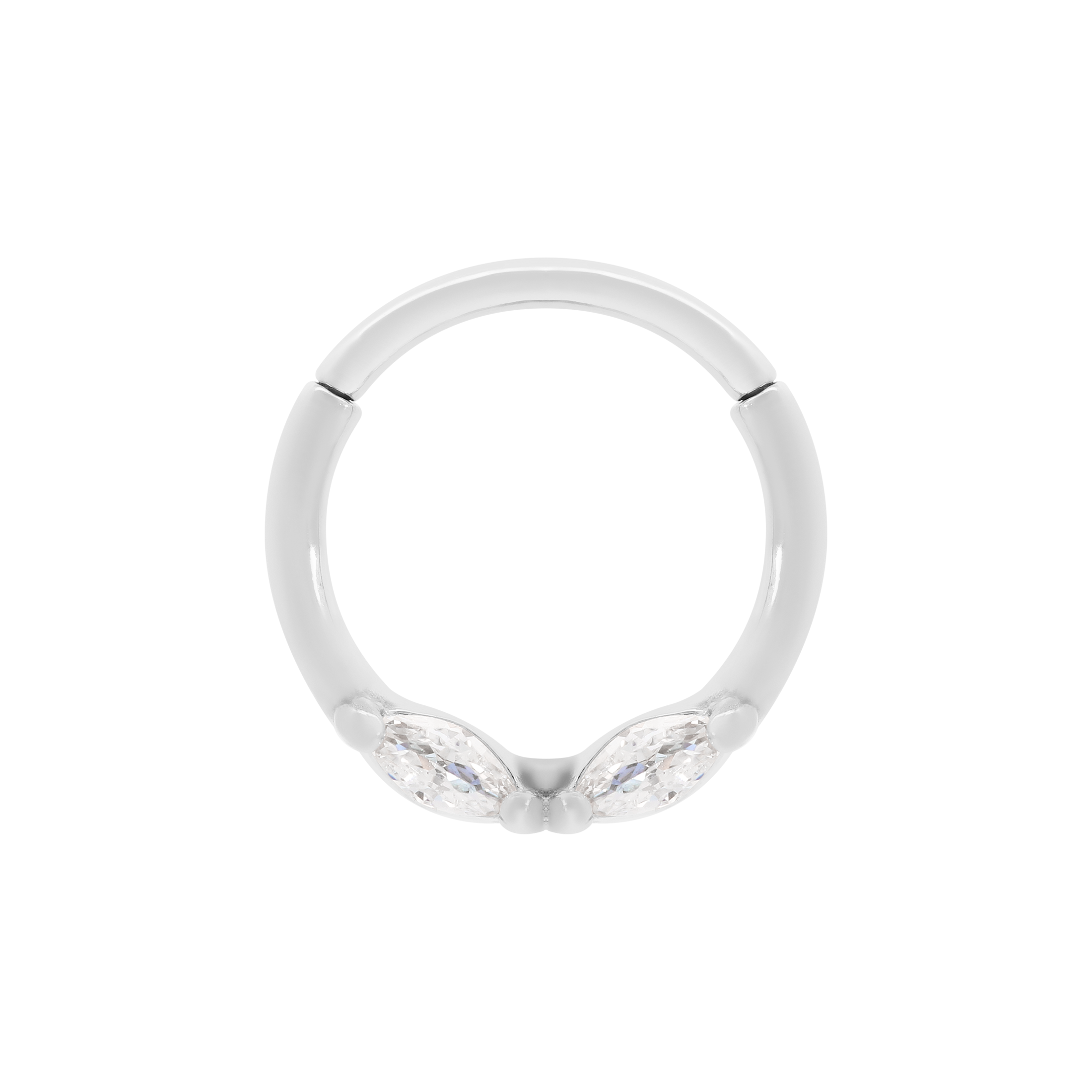 Decadent Gemstone Helix Daith & Cartilage Hoop Piercing - Silver