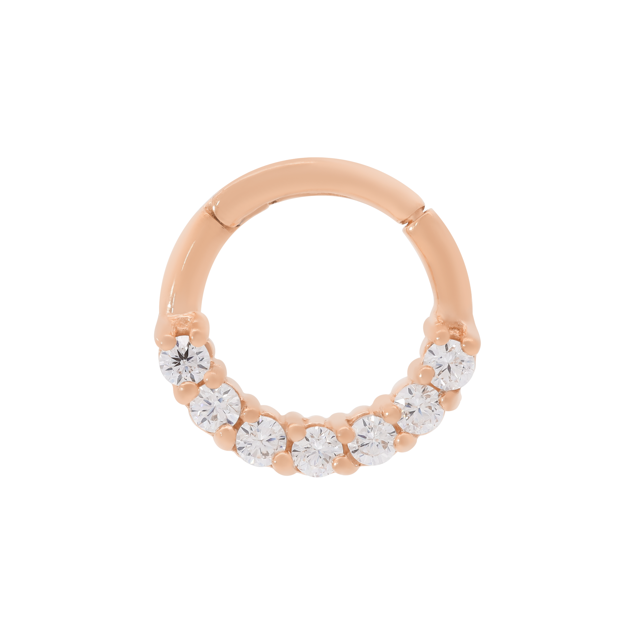 Demi Gemstone Helix Daith & Cartilage Hoop Piercing - Rose Gold