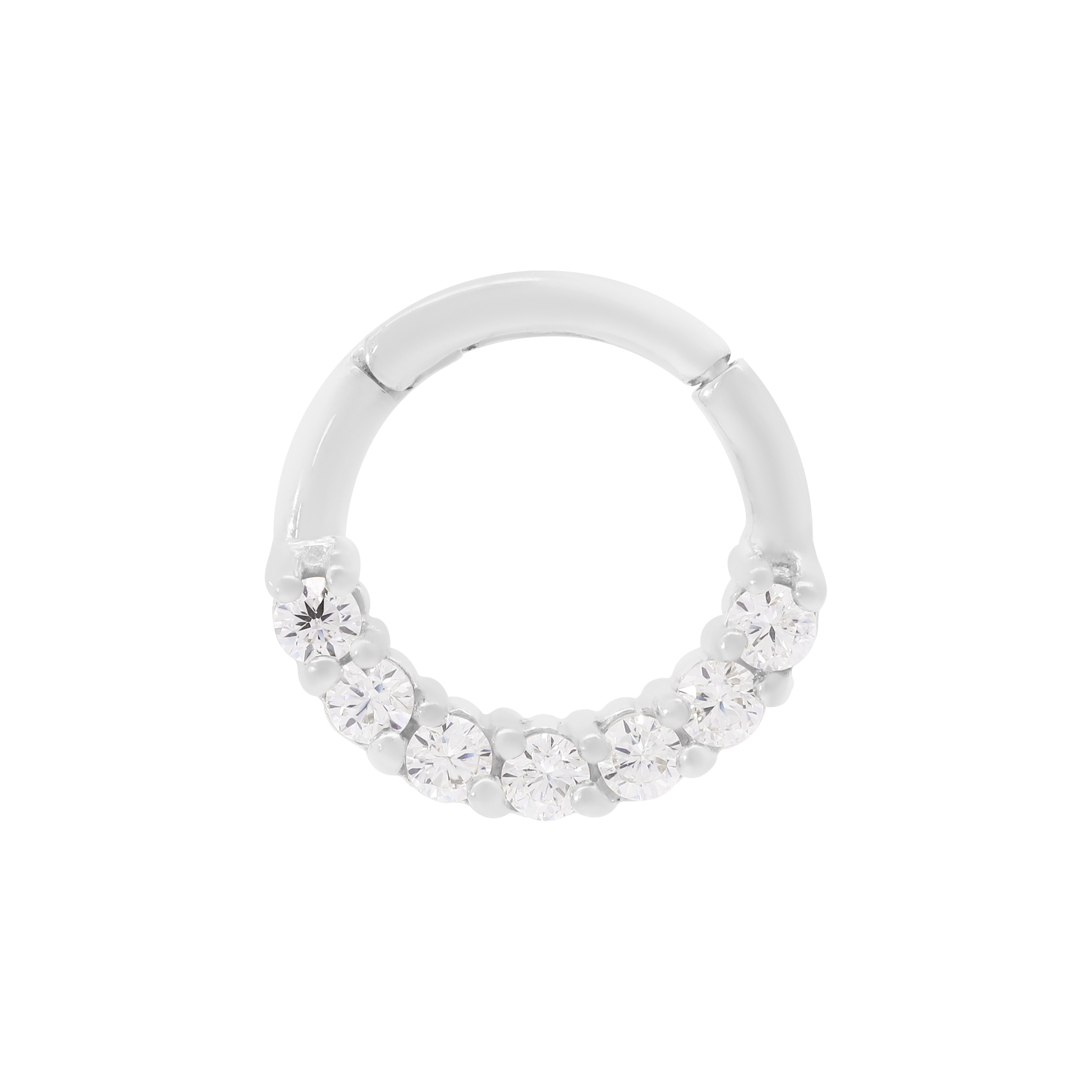 Demi Gemstone Helix Daith & Cartilage Hoop Piercing - Silver