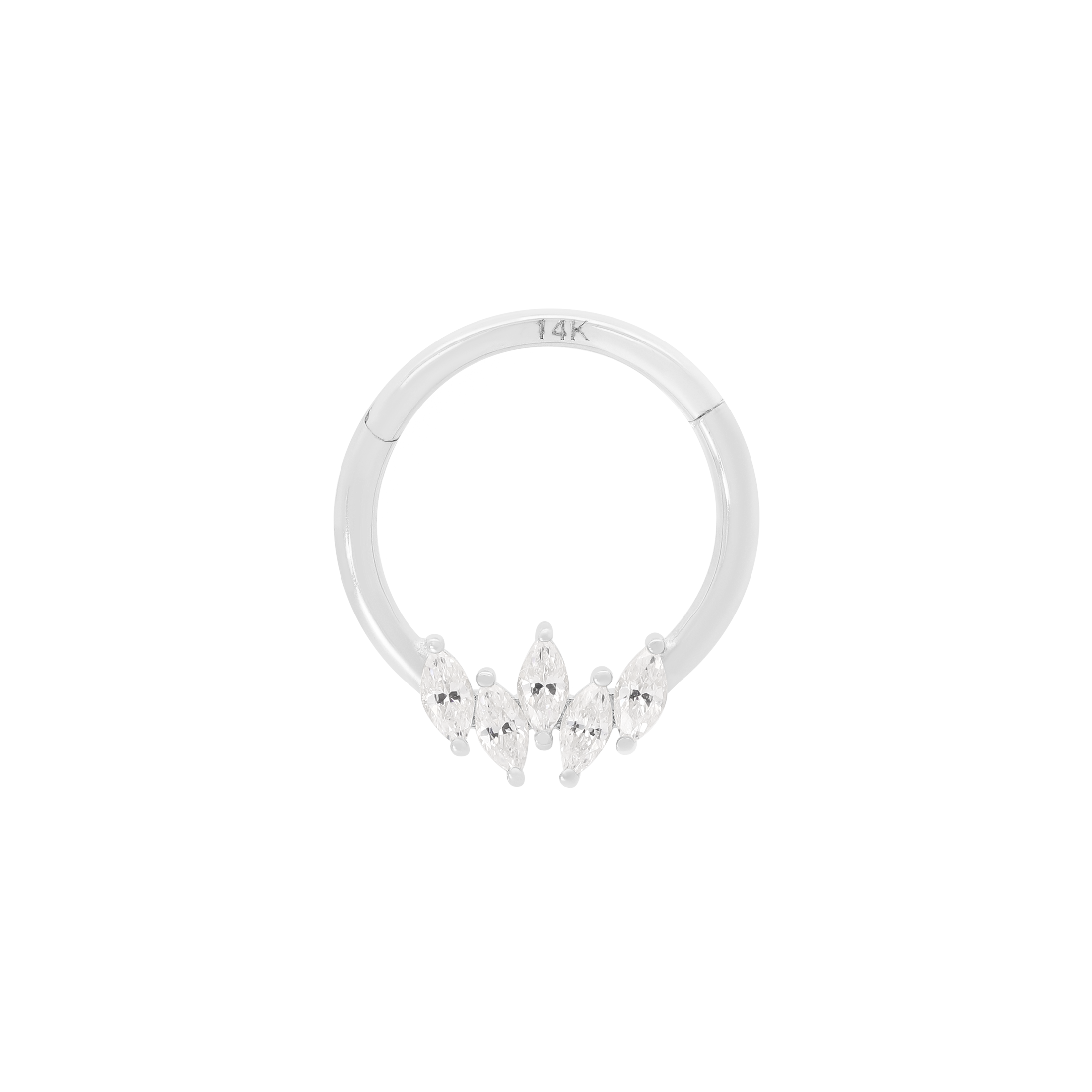 Eden Helix Daith & Cartilage Hoop Piercing - 14K Solid White Gold