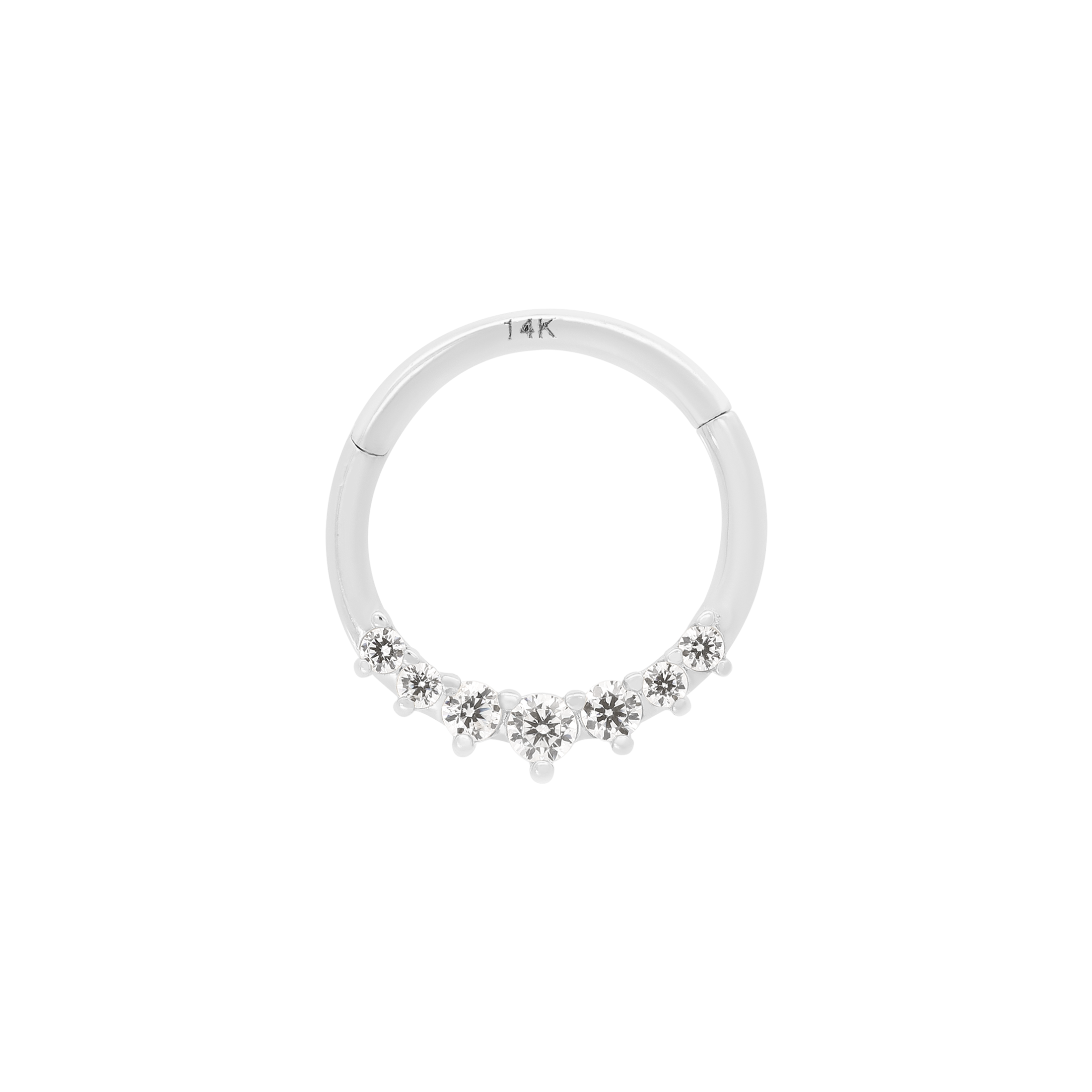 Faye Gemstone Helix Daith & Cartilage Hoop Piecing - 14K Solid White Gold
