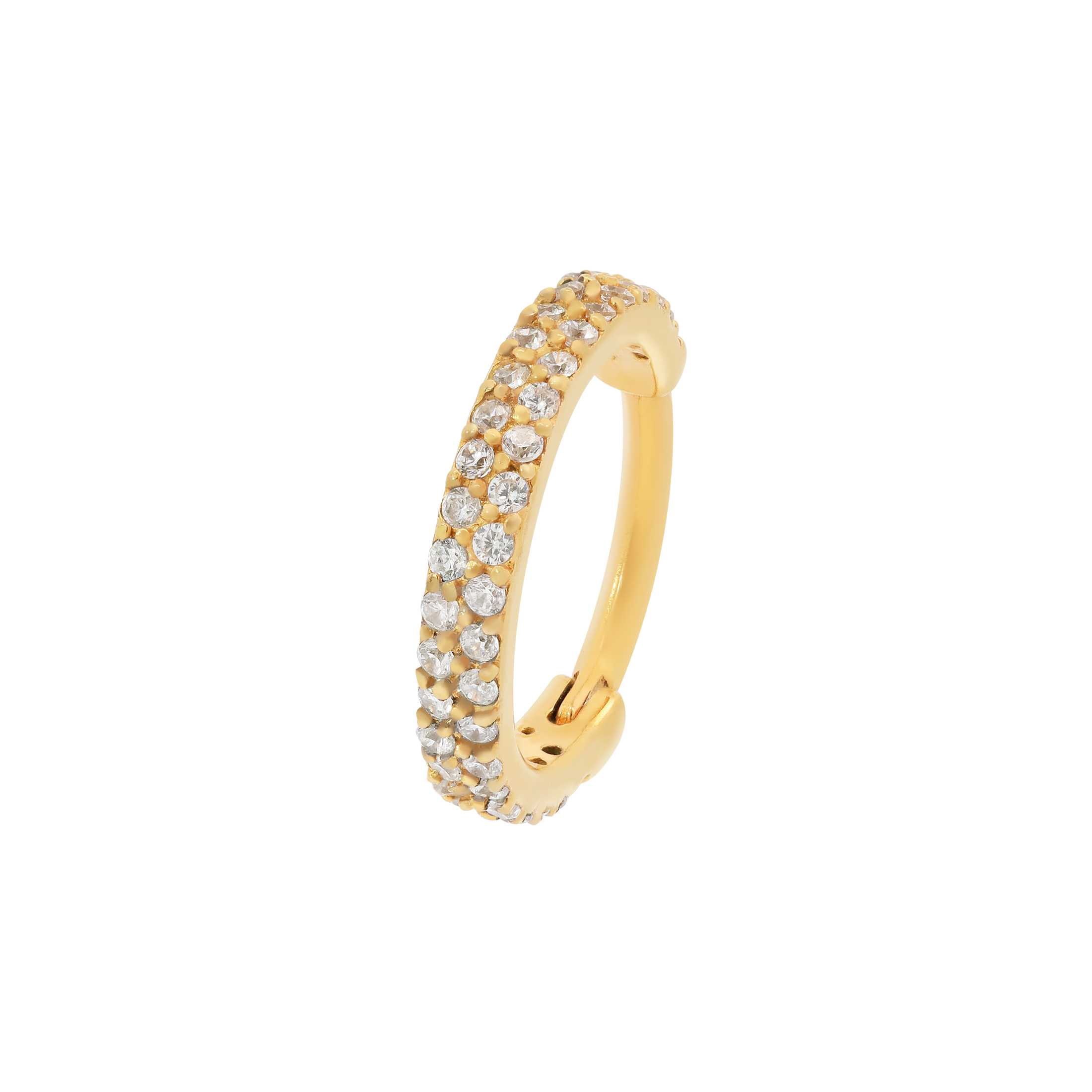 Glow Gemstone Helix Conch & Cartilage Hoop Piercing - Gold