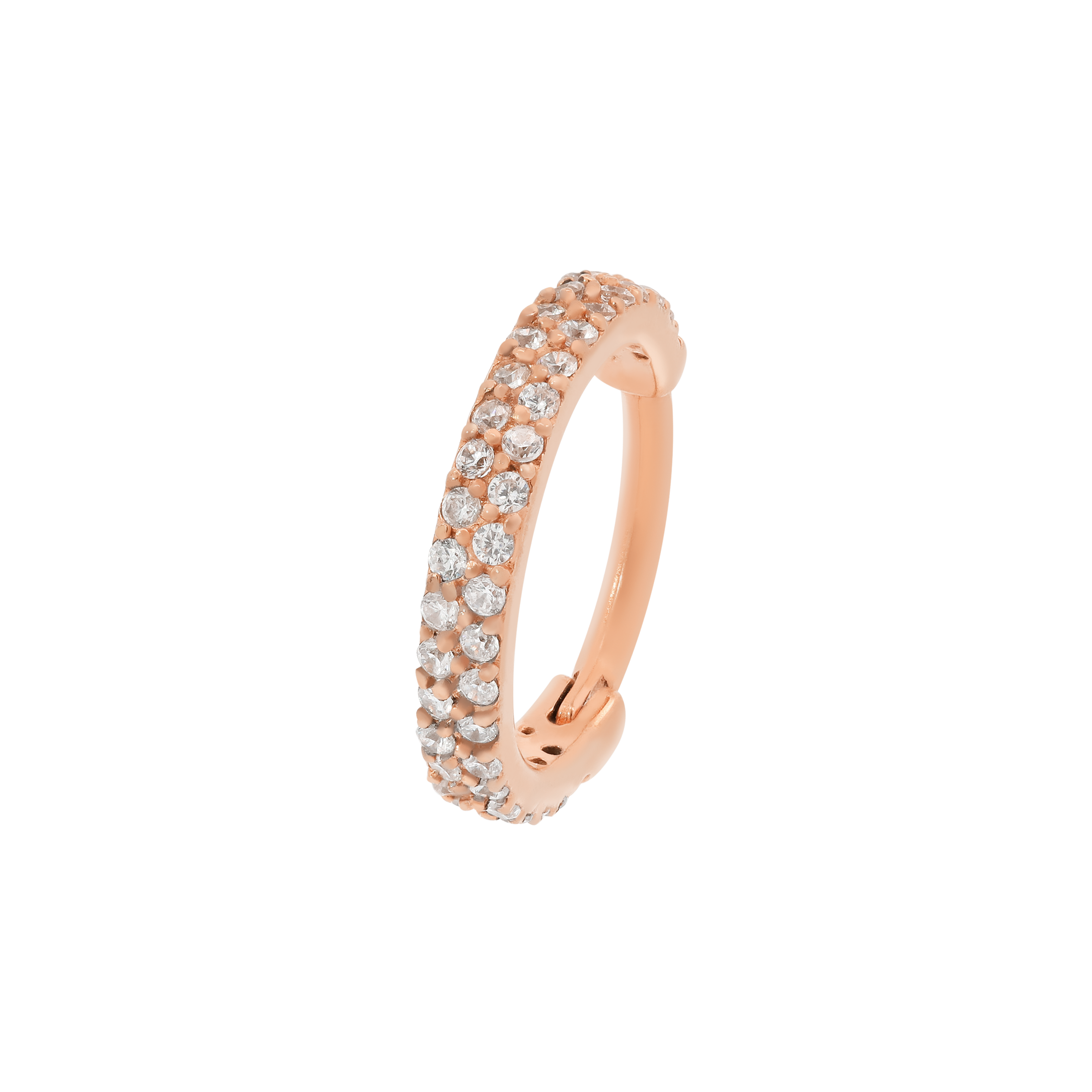 Glow Gemstone Helix Conch & Cartilage Hoop Piercing - Rose Gold