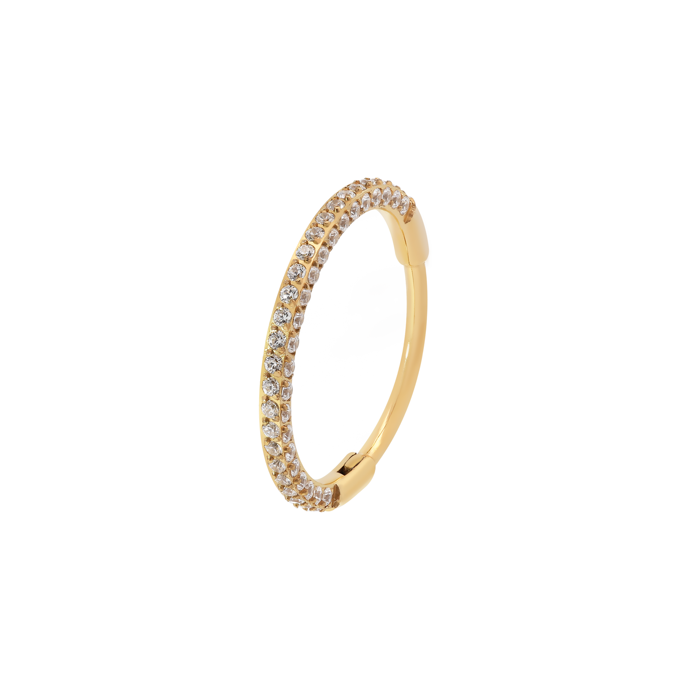 Haze Gemstone Helix & Conch Hoop Piercing - Gold