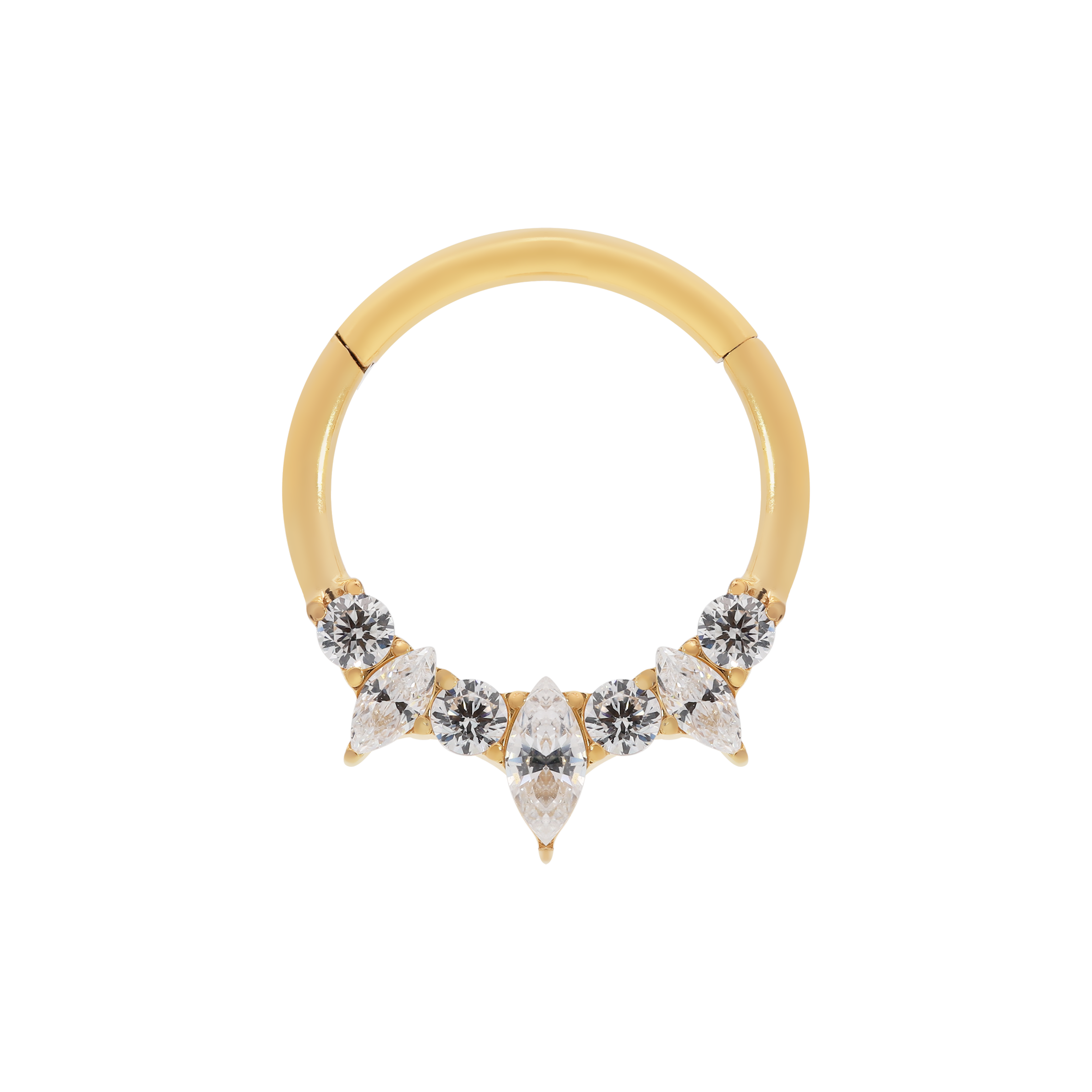Juliette Gemstone Helix Daith & Cartilage Hoop Piercing - Gold