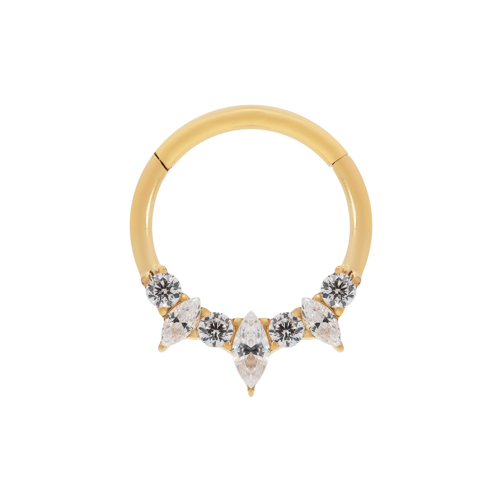 Juliette Gemstone Helix Daith & Cartilage Hoop Piercing - Gold