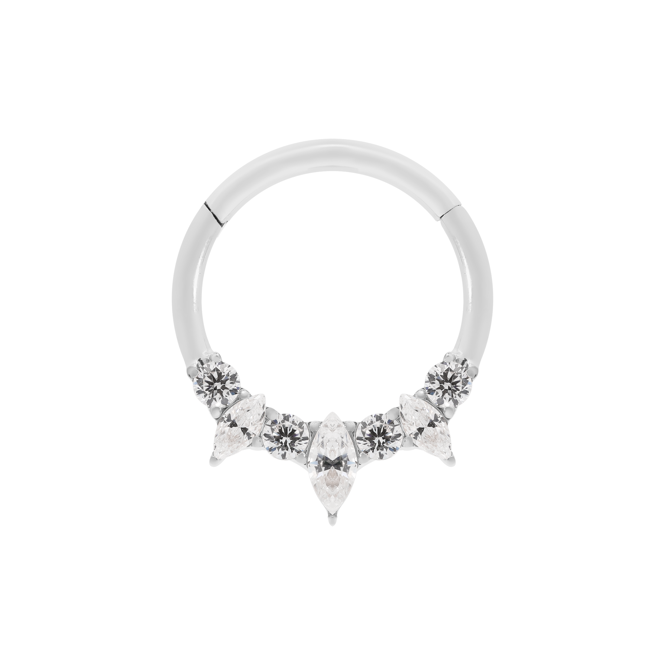 Juliette Gemstone Helix Daith & Cartilage Hoop Piercing - Titanium