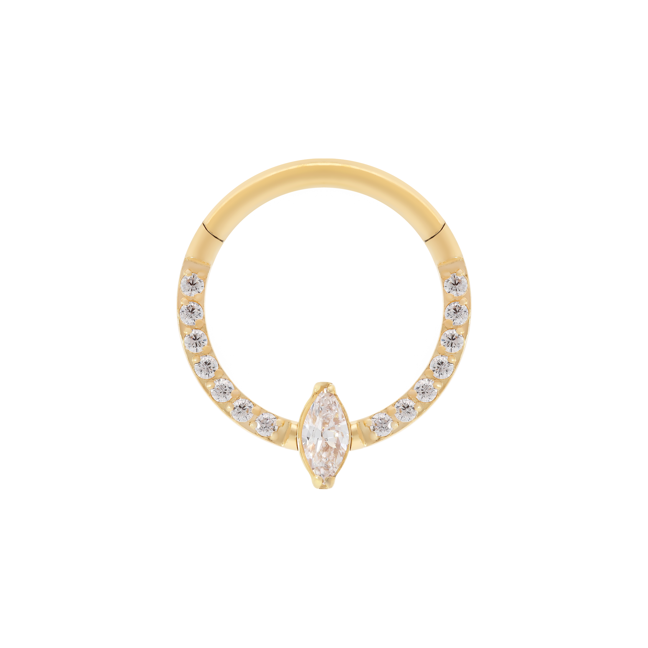 Leah Gemstone Helix Daith & Cartilage Hoop Piercing - Gold