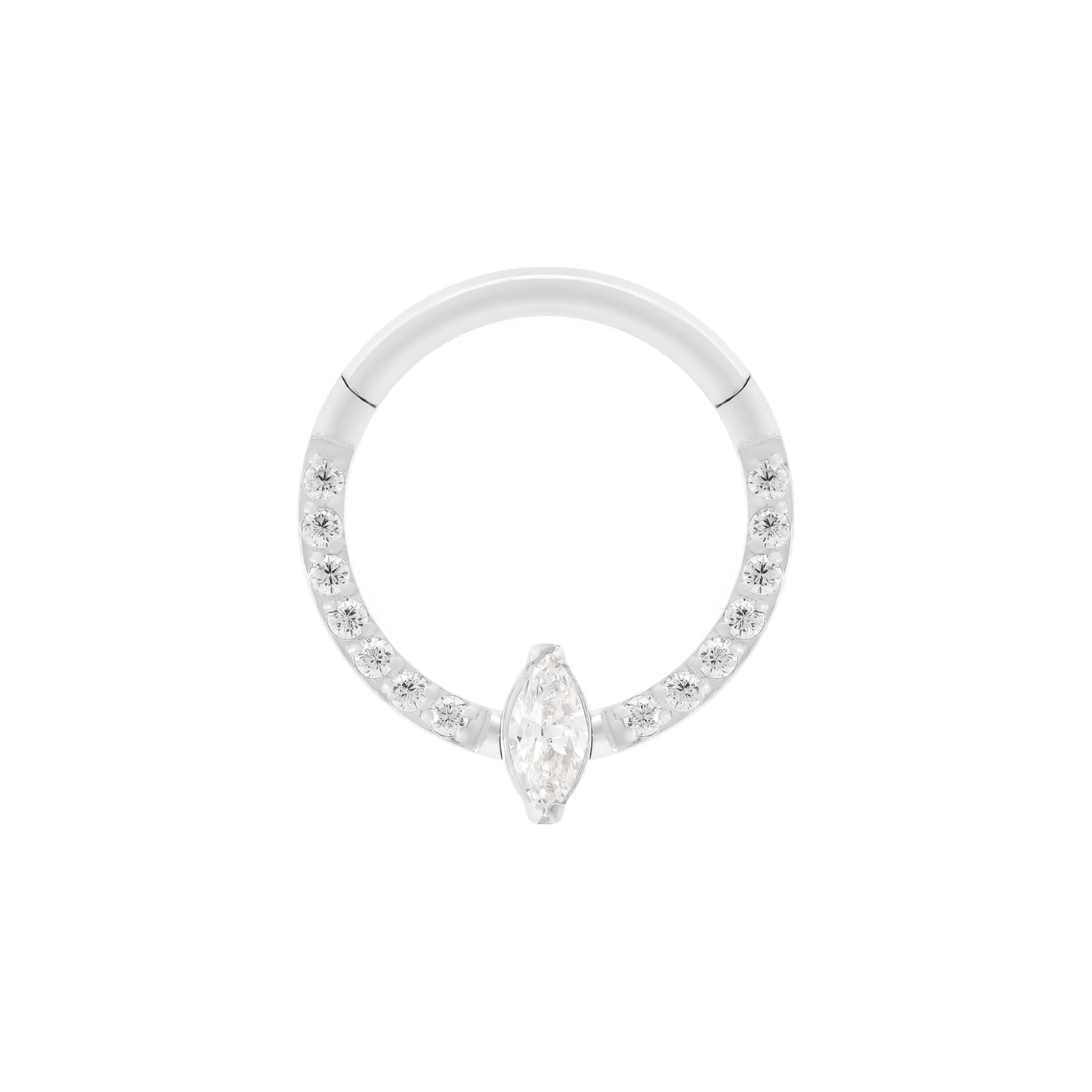 Leah Gemstone Helix Daith & Cartilage Hoop Piercing - Titanium