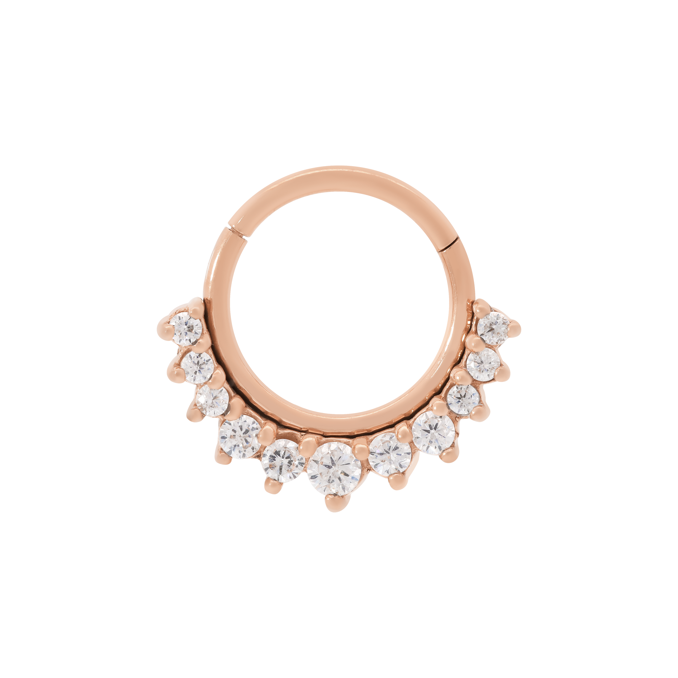 Momento Gemstone Helix Daith & Cartilage Hoop Piercing - Rose Gold