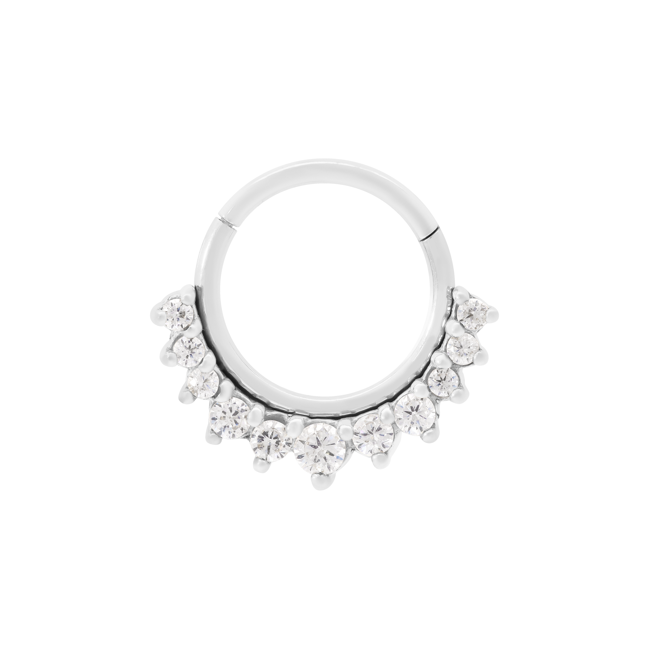 Momento Gemstone Helix Daith & Cartilage Hoop Piercing - Silver