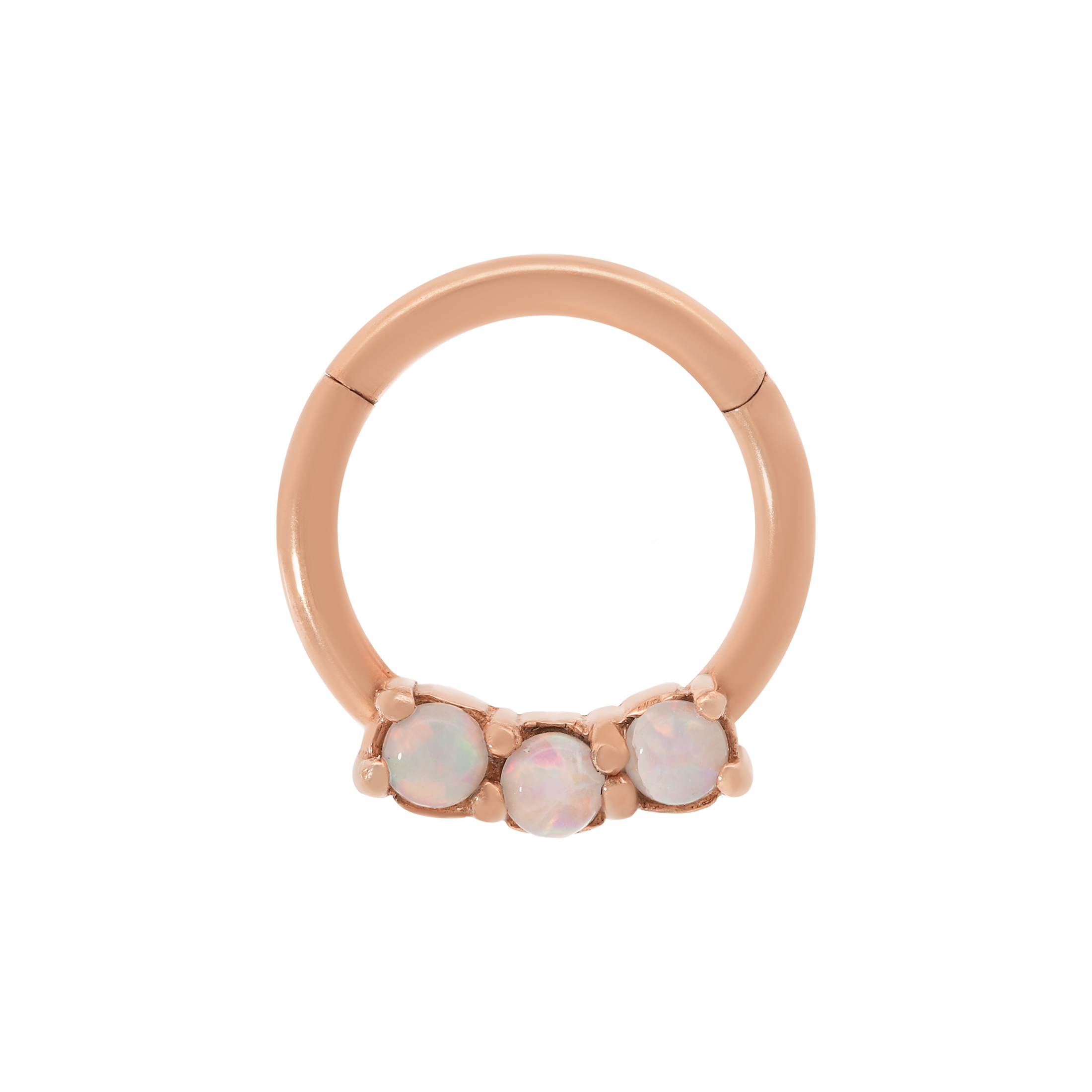 Nebula Triple Opal Helix Daith Septum & Cartilage Hoop Piercing - Rose Gold