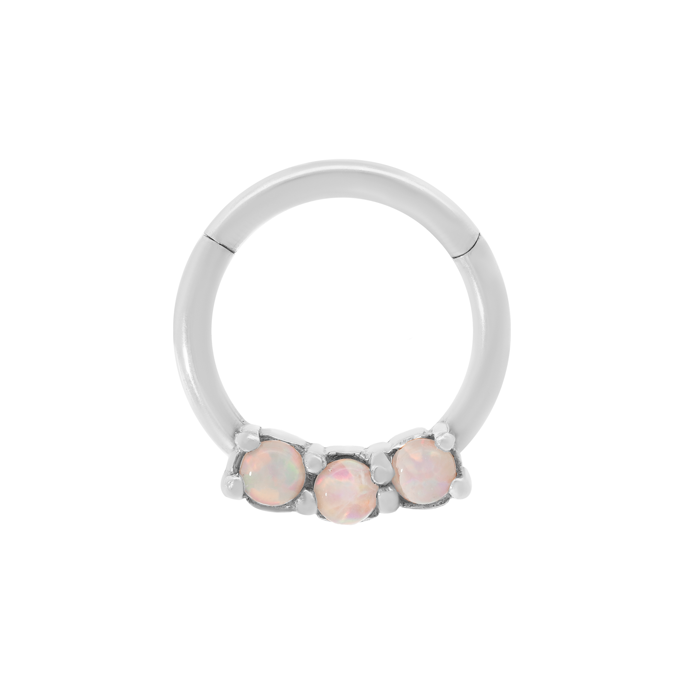 Nebula Triple Opal Helix Daith Septum & Cartilage Hoop Piercing - Silver