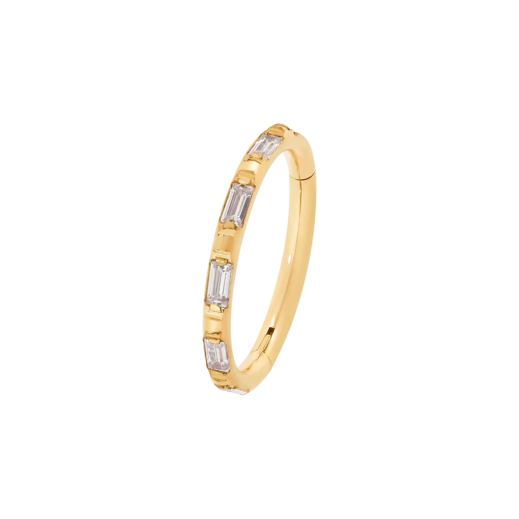Omni Baguette Gem Helix Conch & Cartilage Hoop Piercing - Gold