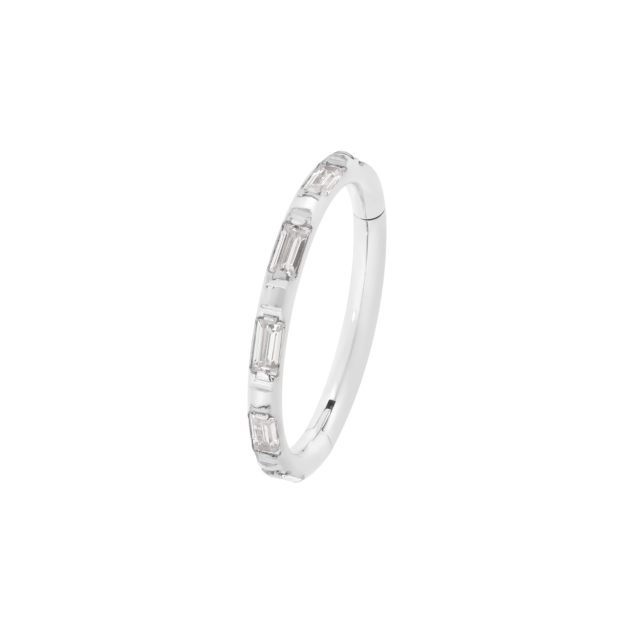 Omni Baguette Gem Helix Conch & Cartilage Hoop Piercing - Titanium