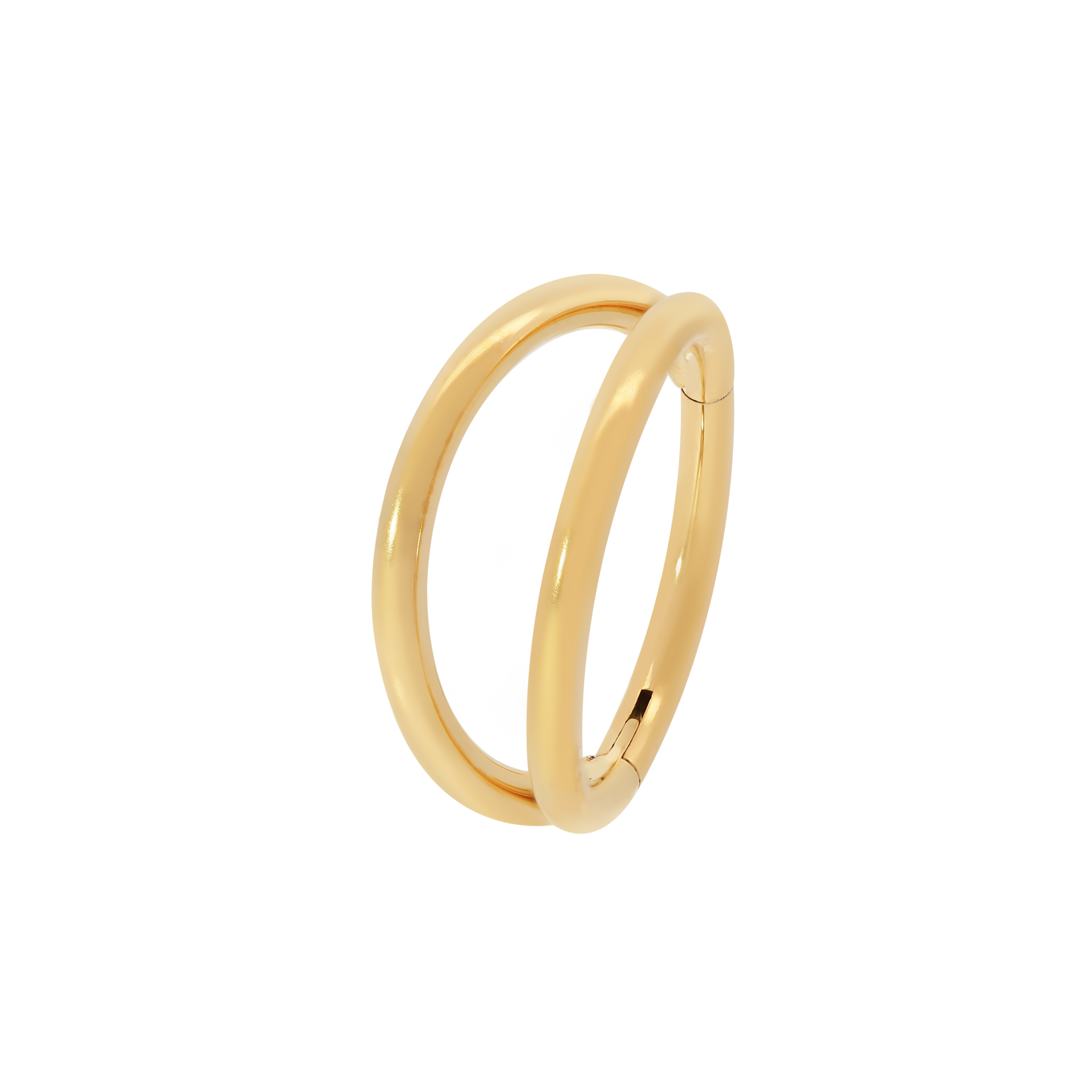 Split Helix Septum & Conch Hoop Piercing - Gold
