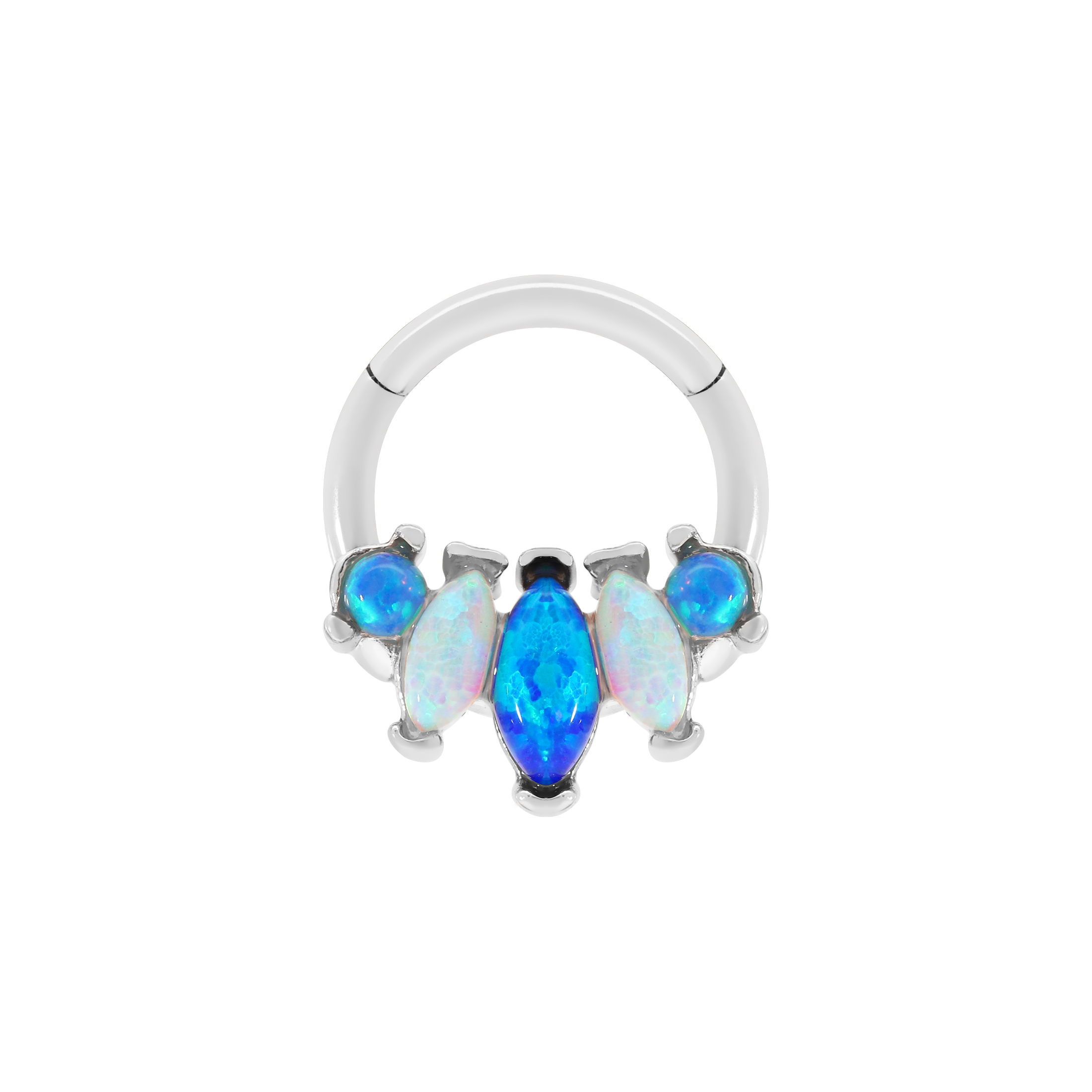 Trance Helix Daith & Cartilage Hoop Piercing - Silver
