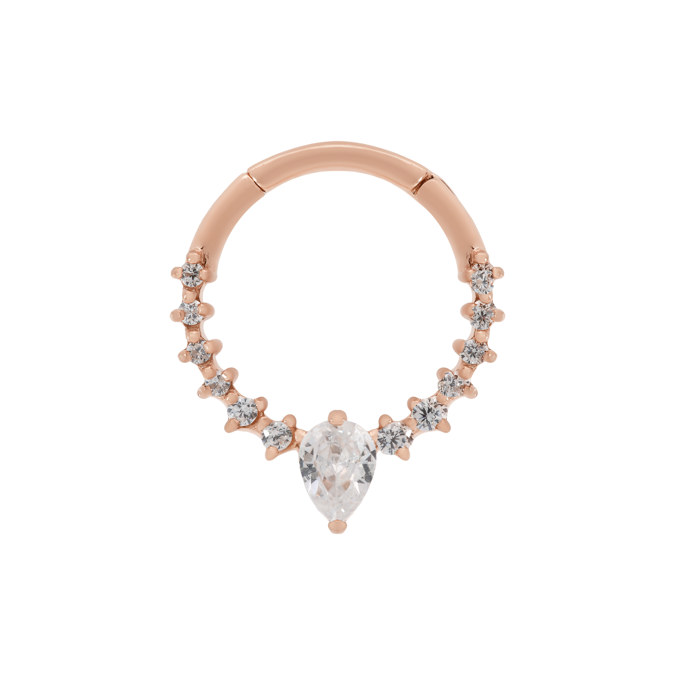 Lust Gemstones Helix Daith & Cartilage Hoop Piercing - Rose Gold