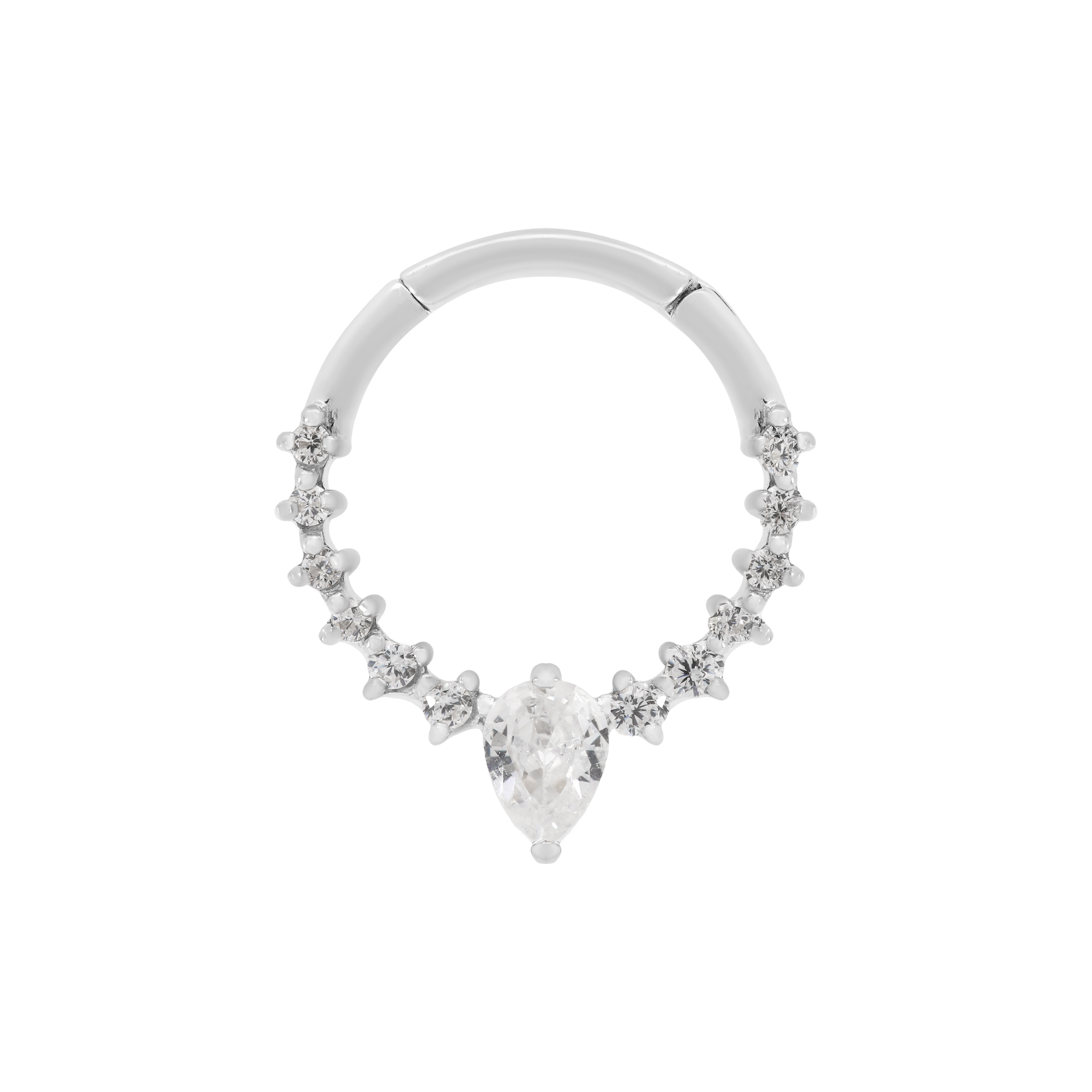 Lust Gemstones Helix Daith & Cartilage Hoop Piercing - Silver