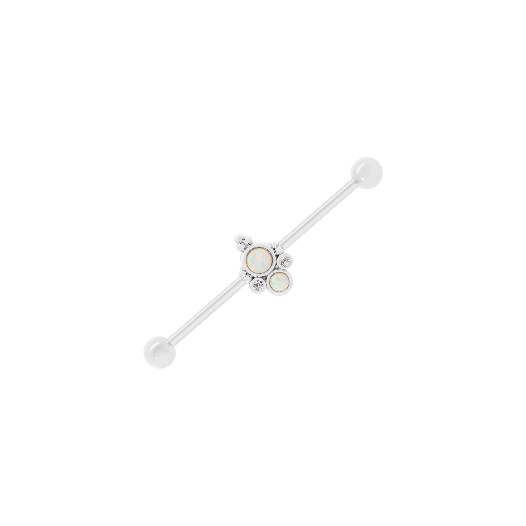 Calypso Opal Industrial & Scaffold Ear Piercing - Silver
