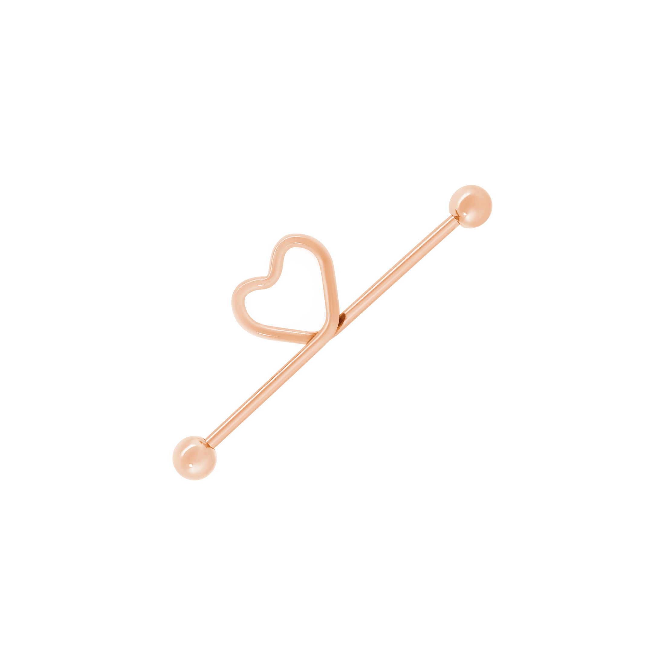 Heart Knot Industrial & Scaffold Ear Piercing - Rose Gold