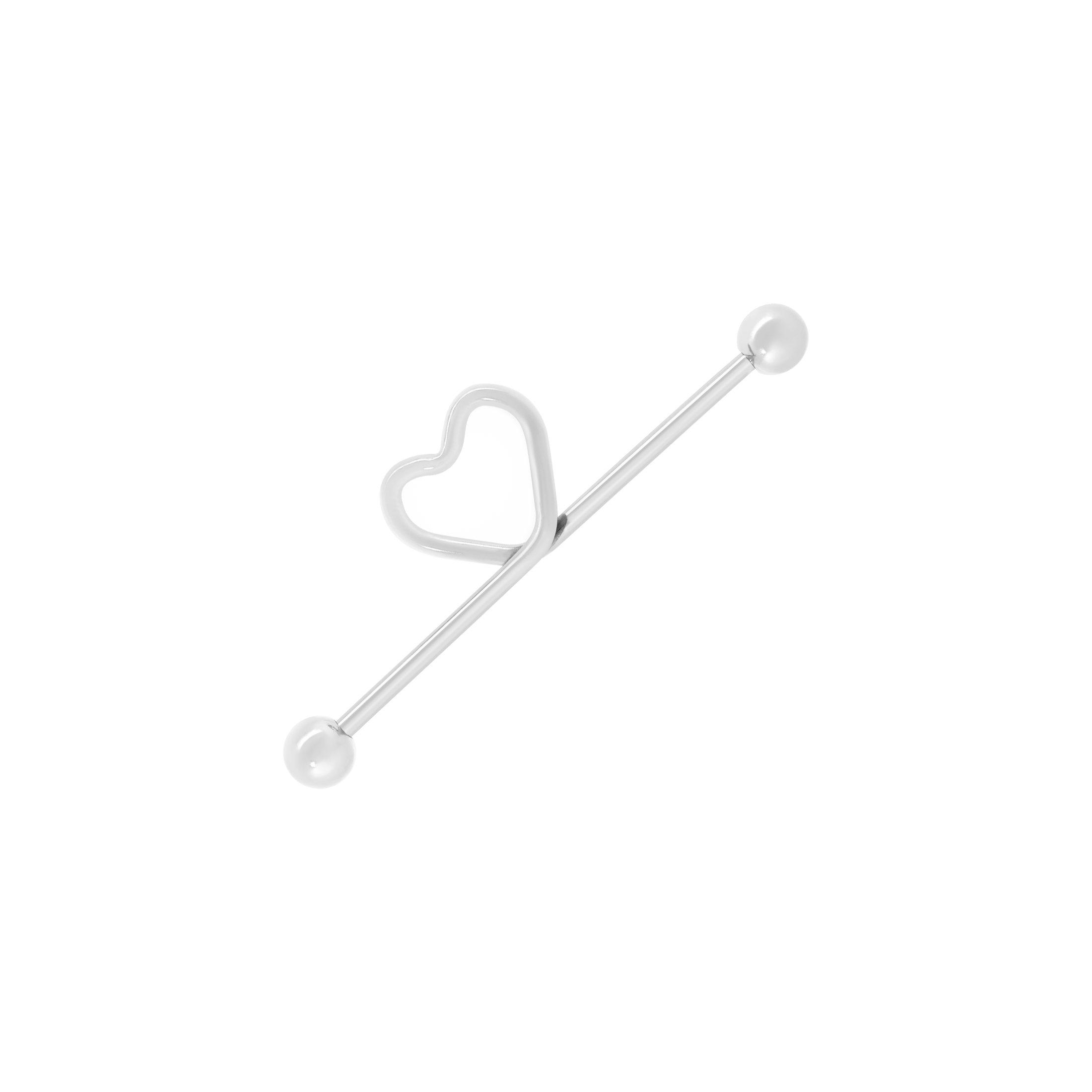 Heart Knot Industrial & Scaffold Ear Piercing - Silver