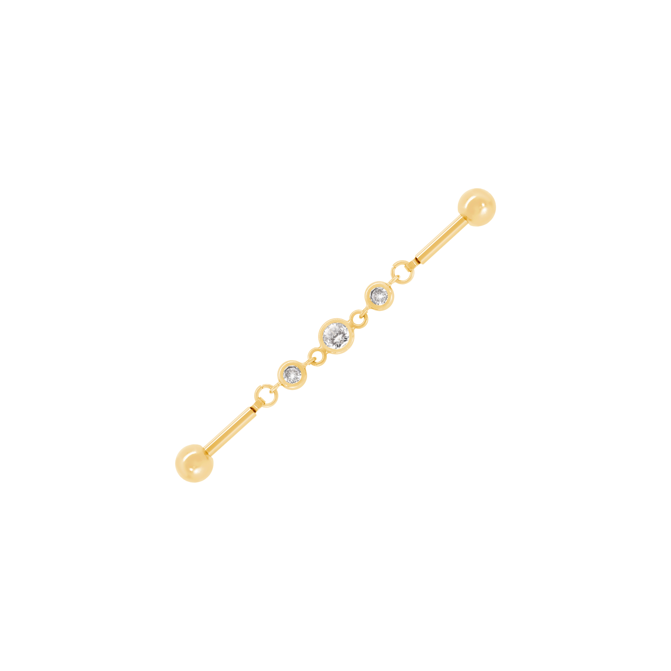 Macey Chain Industrial & Scaffold Ear Piercing - Gold