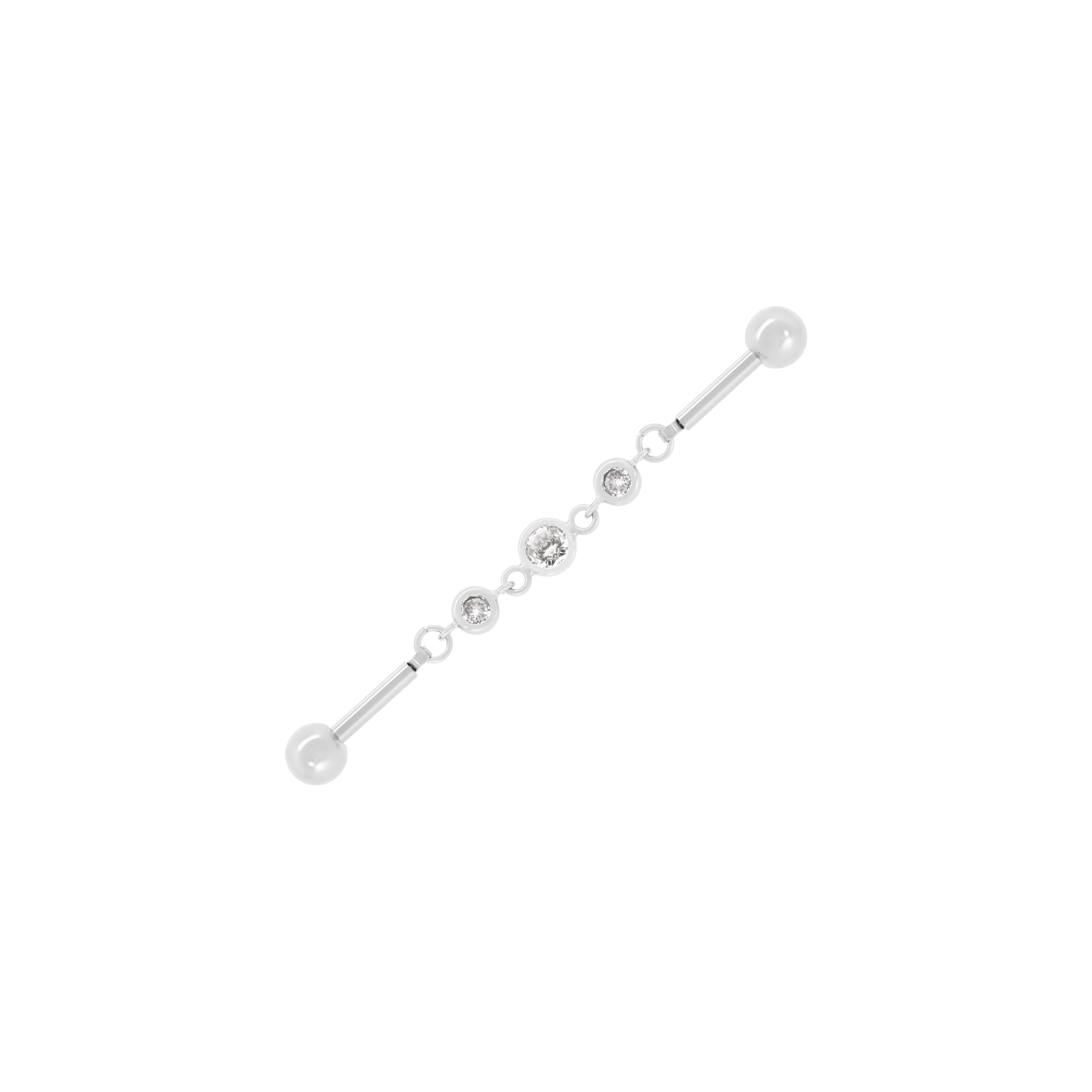 Macey Chain Industrial & Scaffold Ear Piercing - Silver
