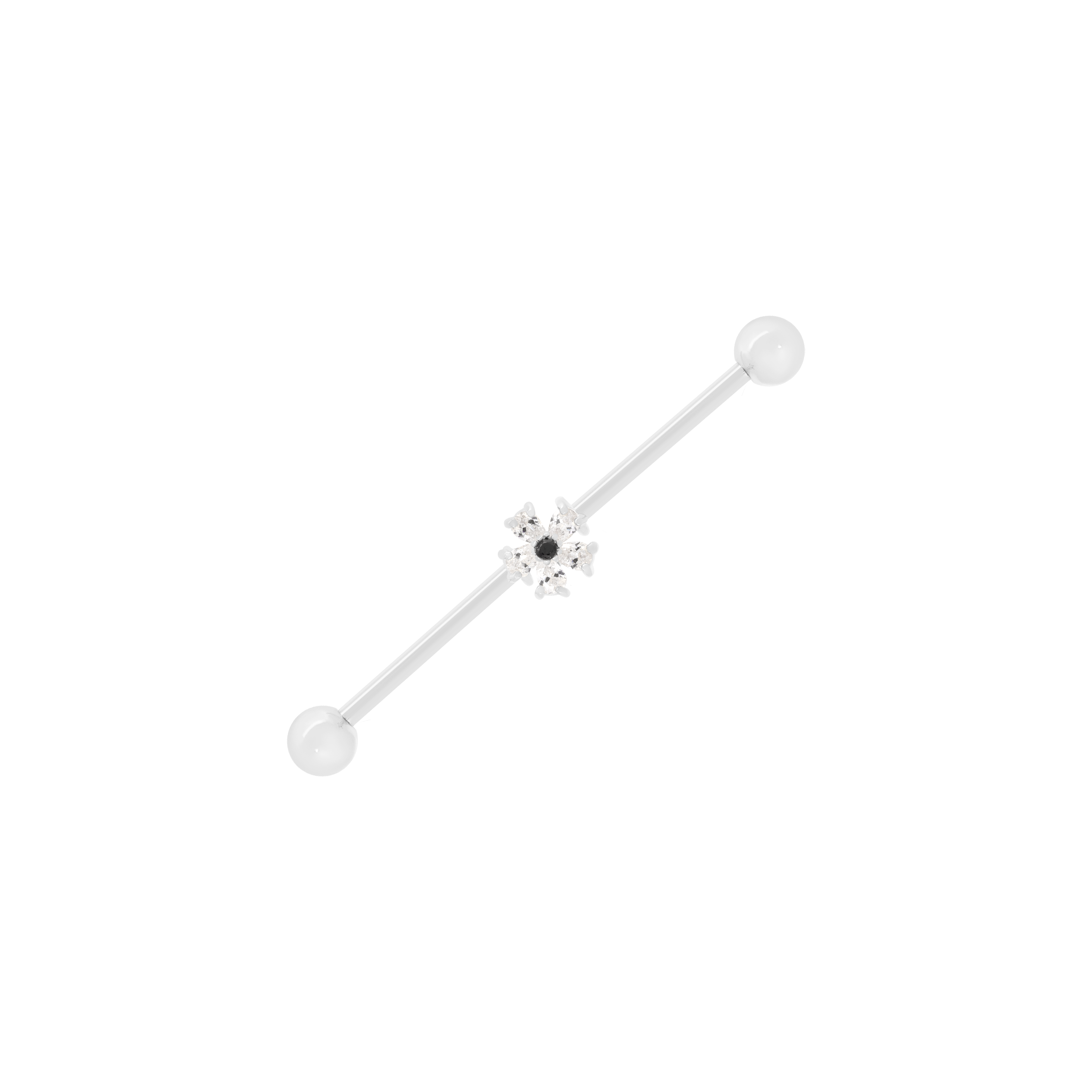 Magnolia Flower Industrial & Scaffold Ear Piercing - Silver