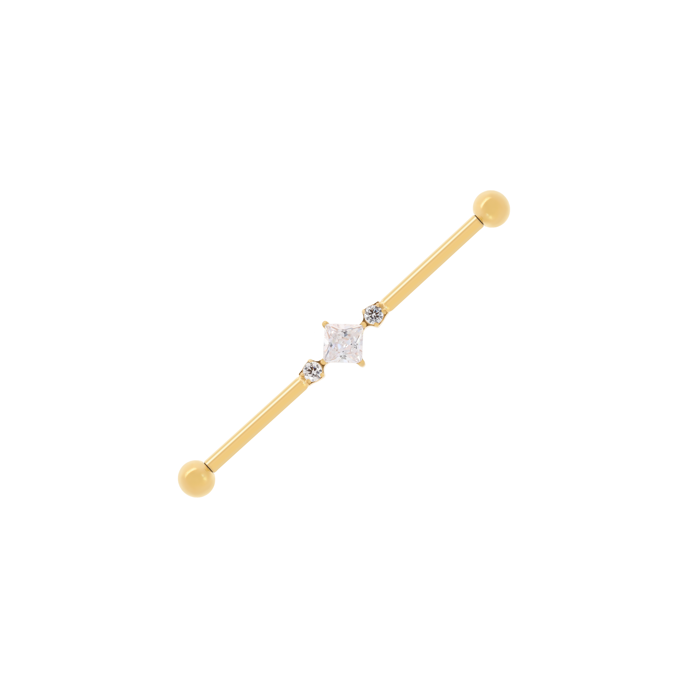 Sanctum Gemstone Industrial & Scaffold Ear Piercing - Gold