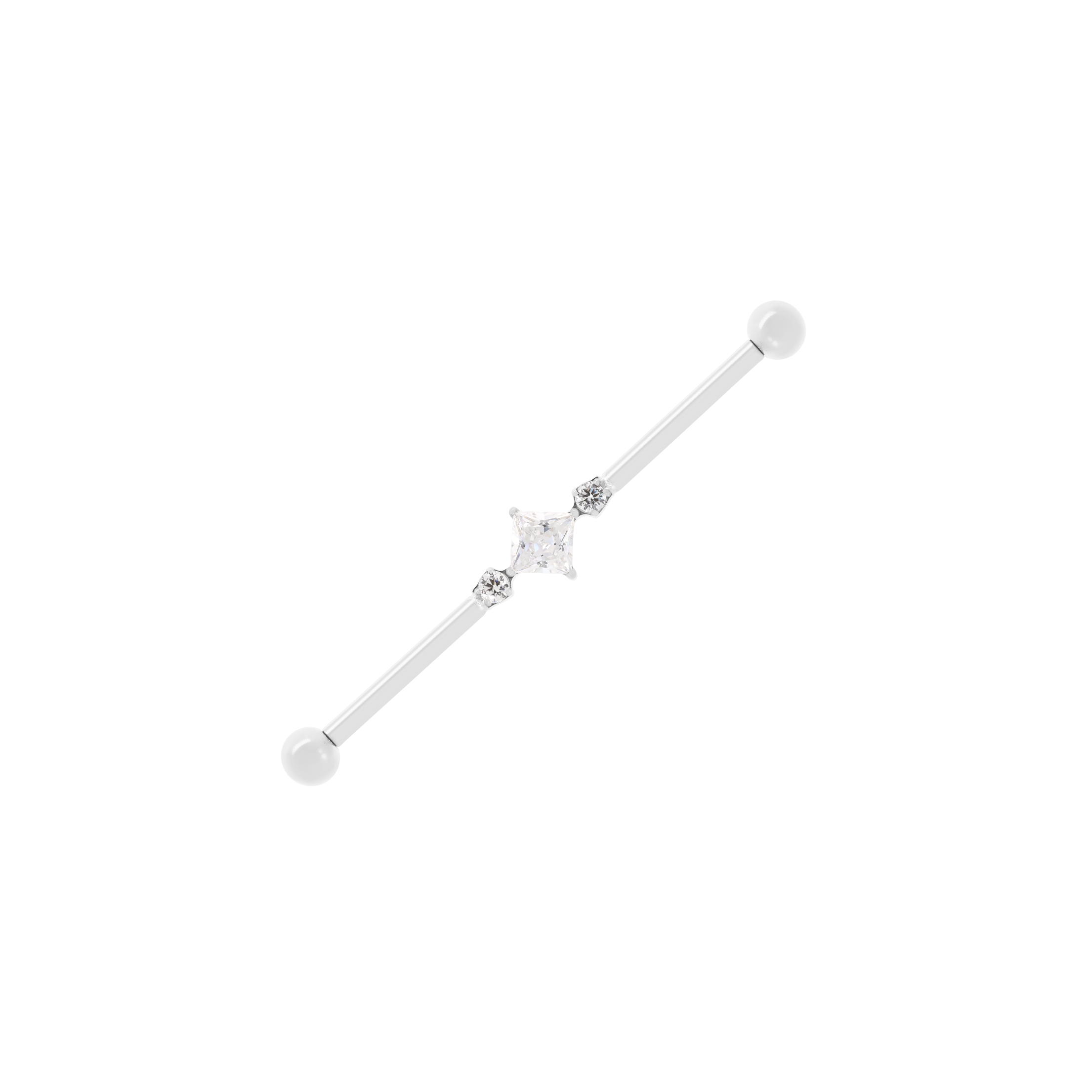 Sanctum Gemstone Industrial & Scaffold Ear Piercing - Titanium