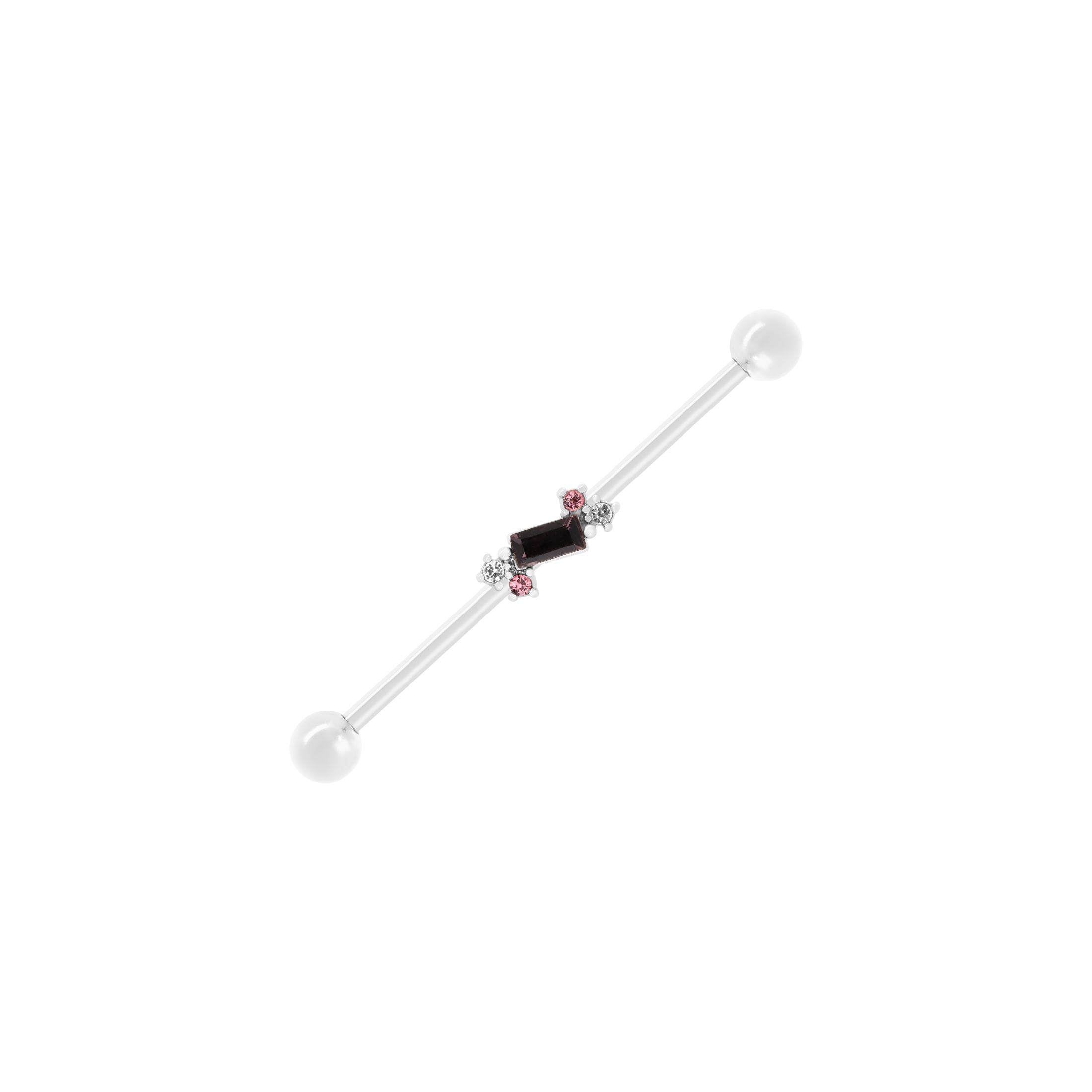 Vice Gemstone Industrial & Scaffold Ear Piercing - Silver
