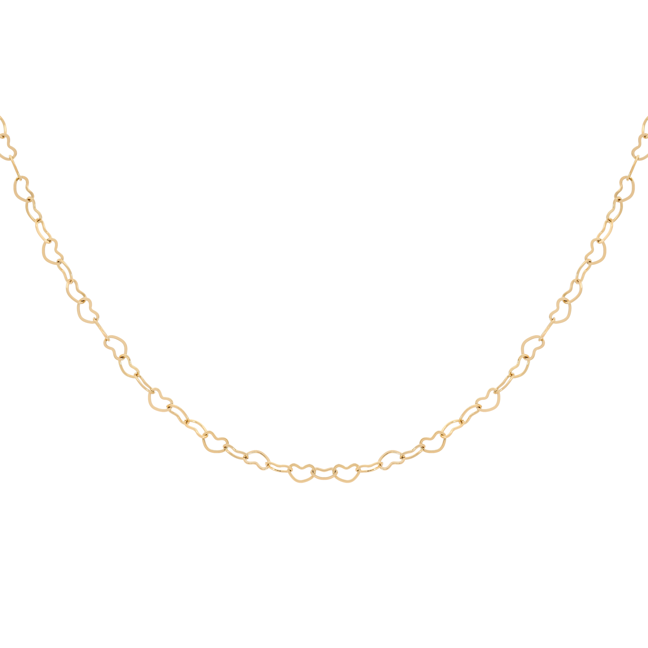 Crushes Heart Chain Link Necklace - Gold