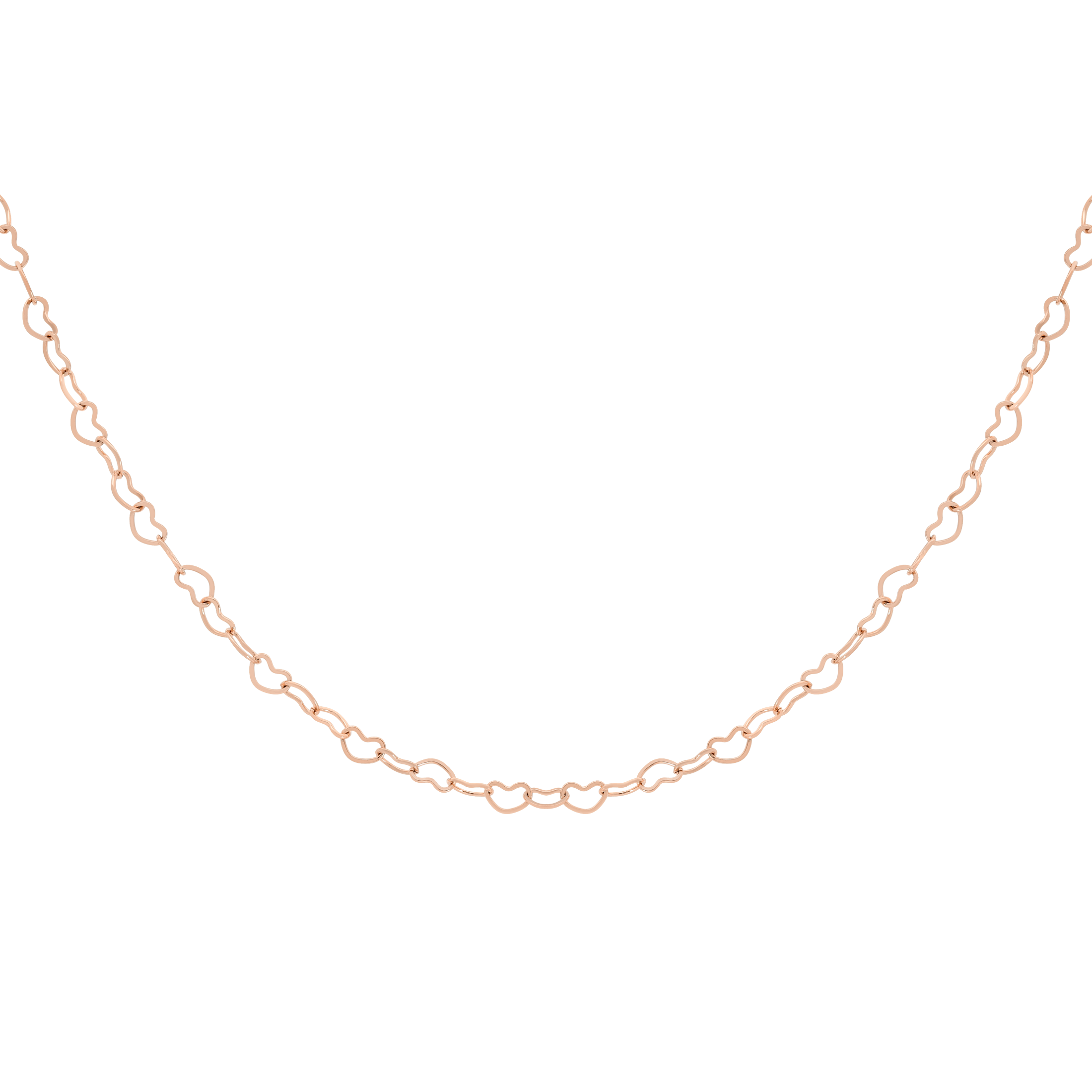 Crushes Heart Chain Link Necklace - Rose Gold