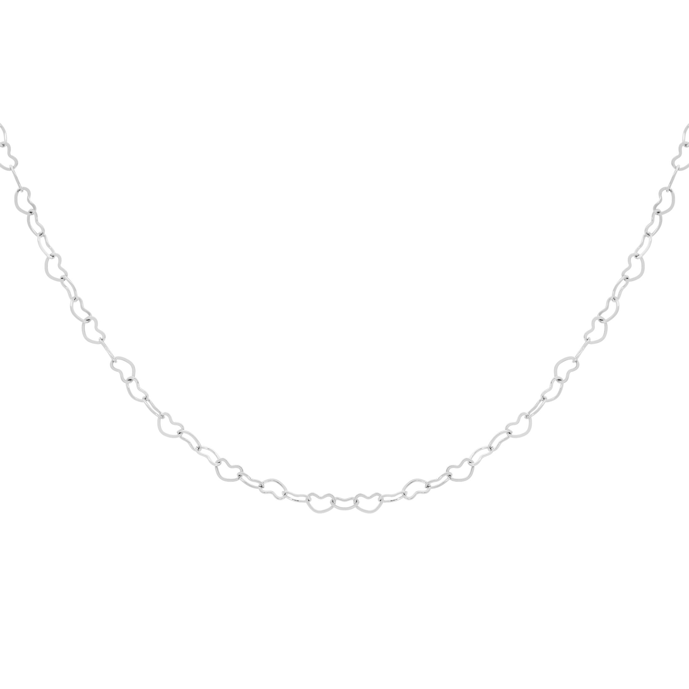 Crushes Heart Chain Link Necklace - Silver